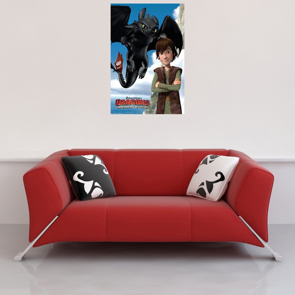 Poster Dragons - Poster - Defenders of Berk - Ohnezahn + Zusatzartikel günstig online kaufen