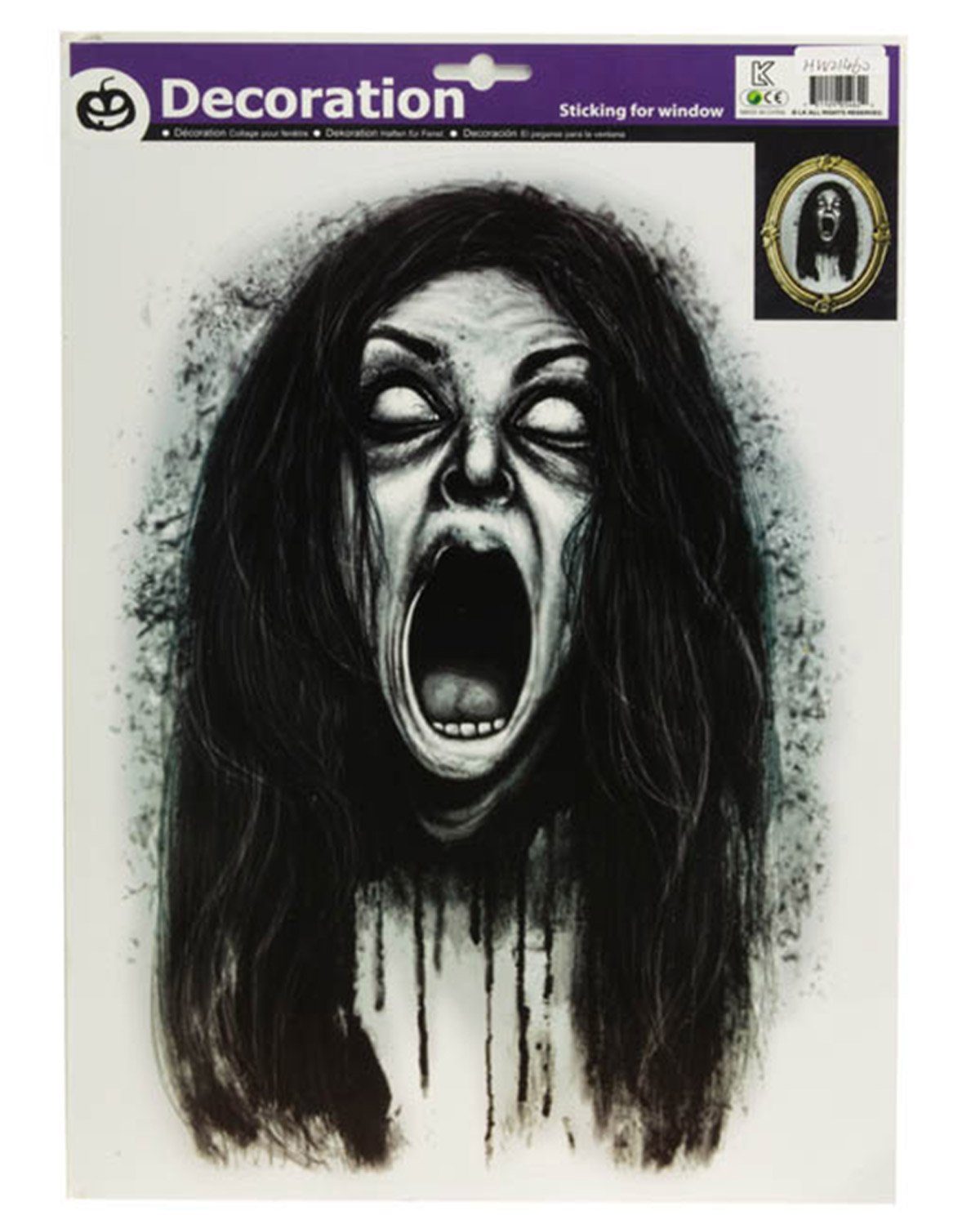 CHAKS Dekoobjekt Halloween Fensterbild 'Schreiende Geisterfrau' günstig online kaufen