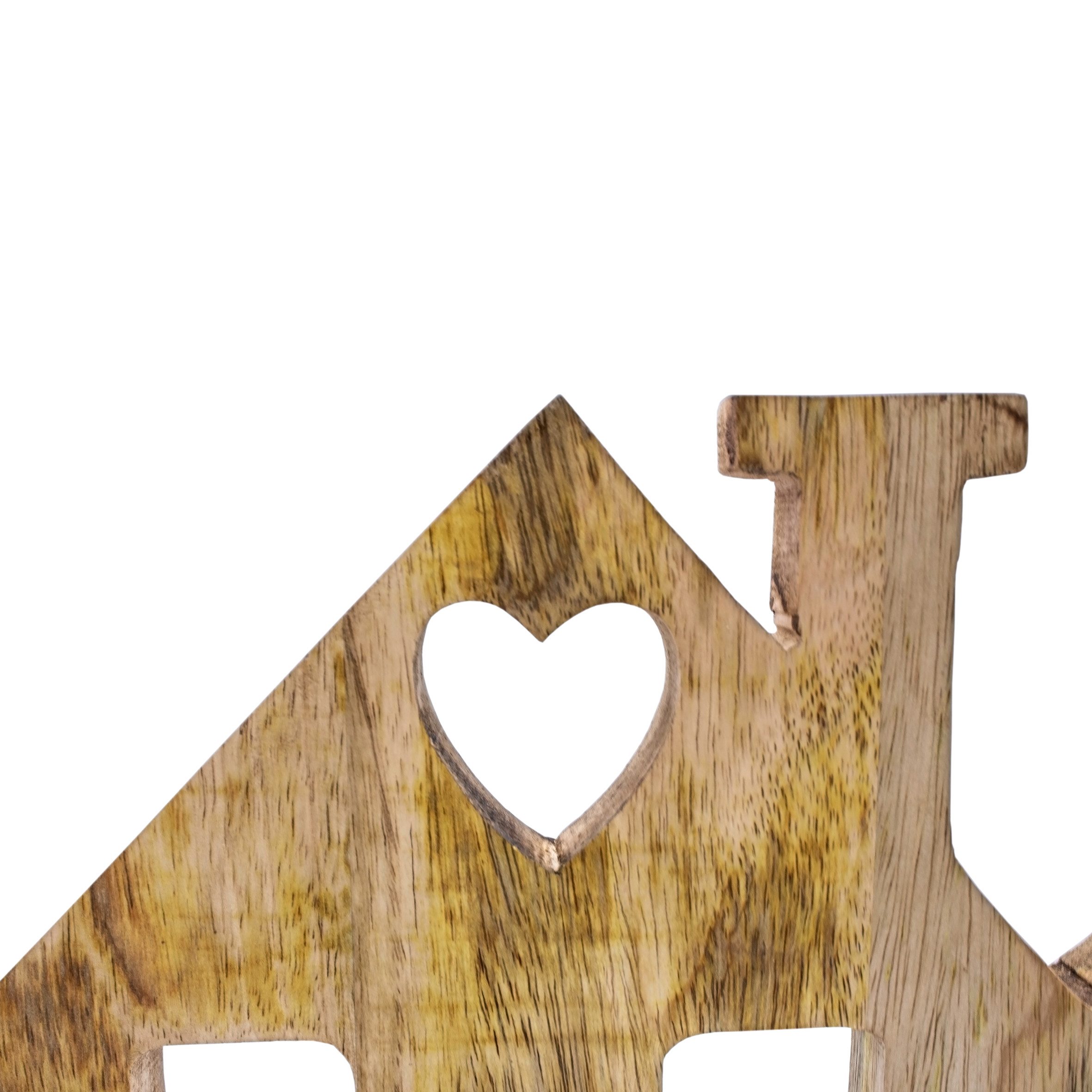 Spetebo Dekoobjekt Deko Aufsteller Haus aus Mangoholz - 35 cm (Stück, 1 St., Silhouette), Holz Silhouette auf Fuß zum Aufstellen