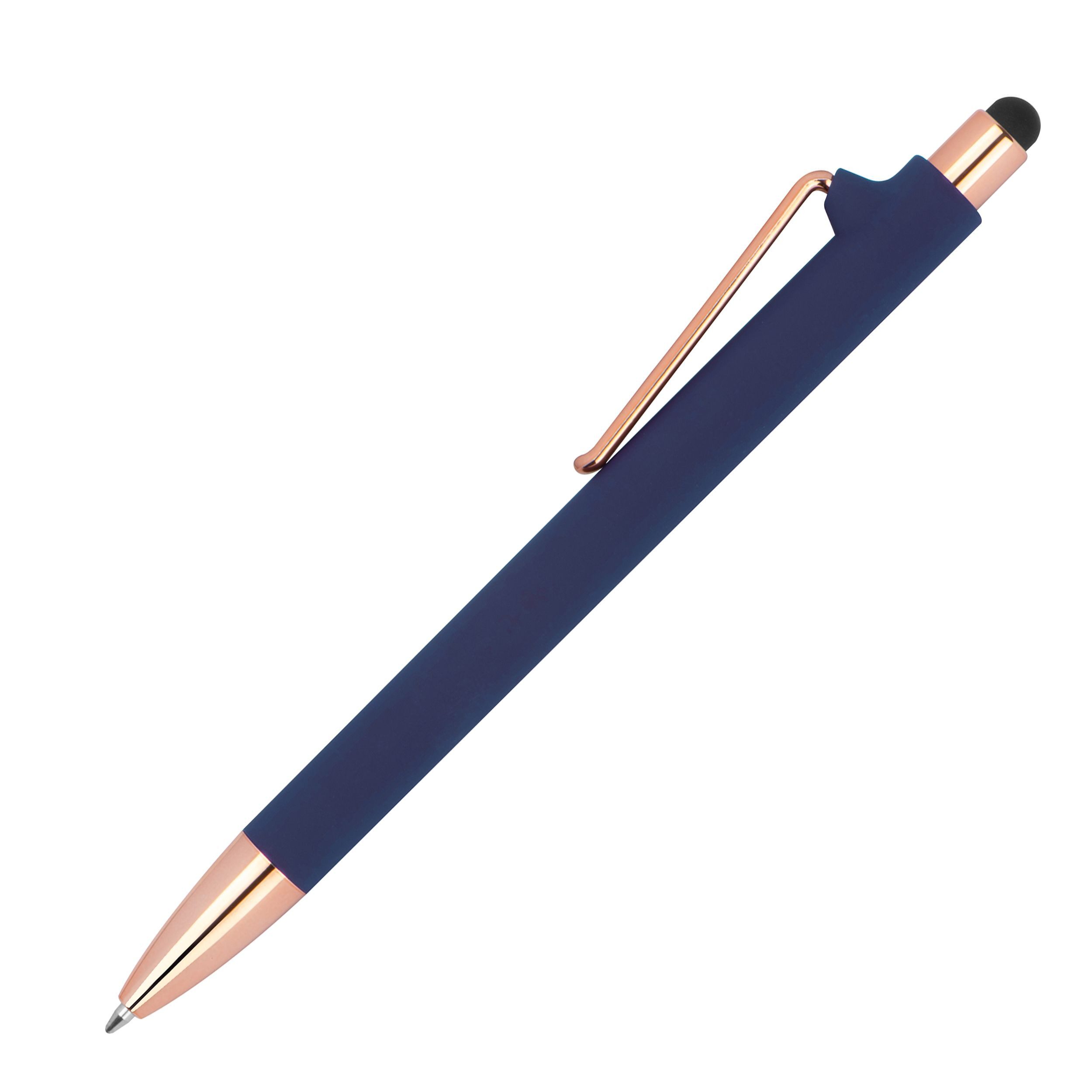 Livepac Office Kugelschreiber 10 Touchpen-Kugelschreiber aus Metall / gummiert / Farbe: roségold-dun