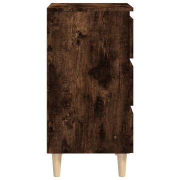 furnicato Nachttisch Nachttische 2 Stk. Massivholz-Beine Räuchereiche 40x35x69 cm