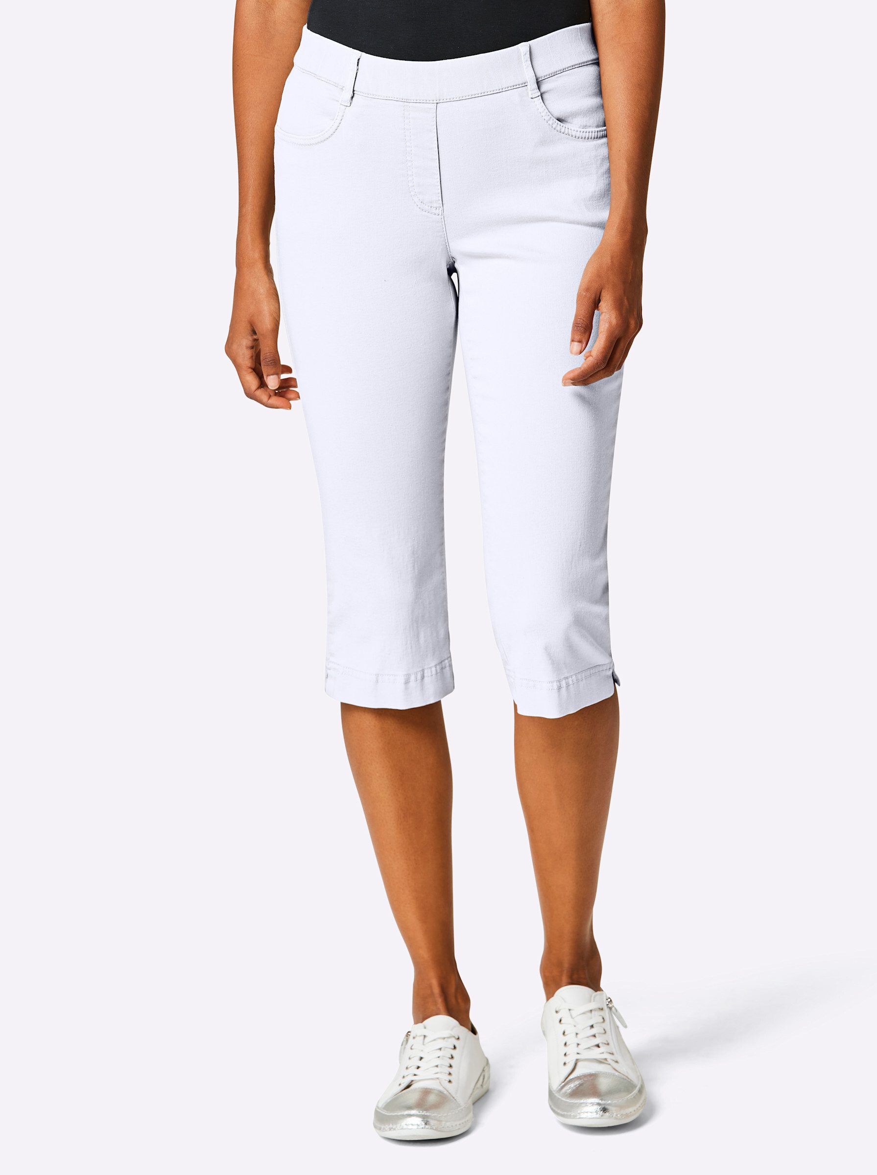 ascari Jeansshorts Lyocell-Baumwoll-Caprijeans leicht vertieft
