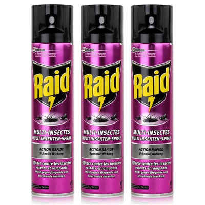 Raid Insektenfalle 3x Raid Multi Insekten-Spray Frischer Duft 400 ml - Wirkt sicher und s