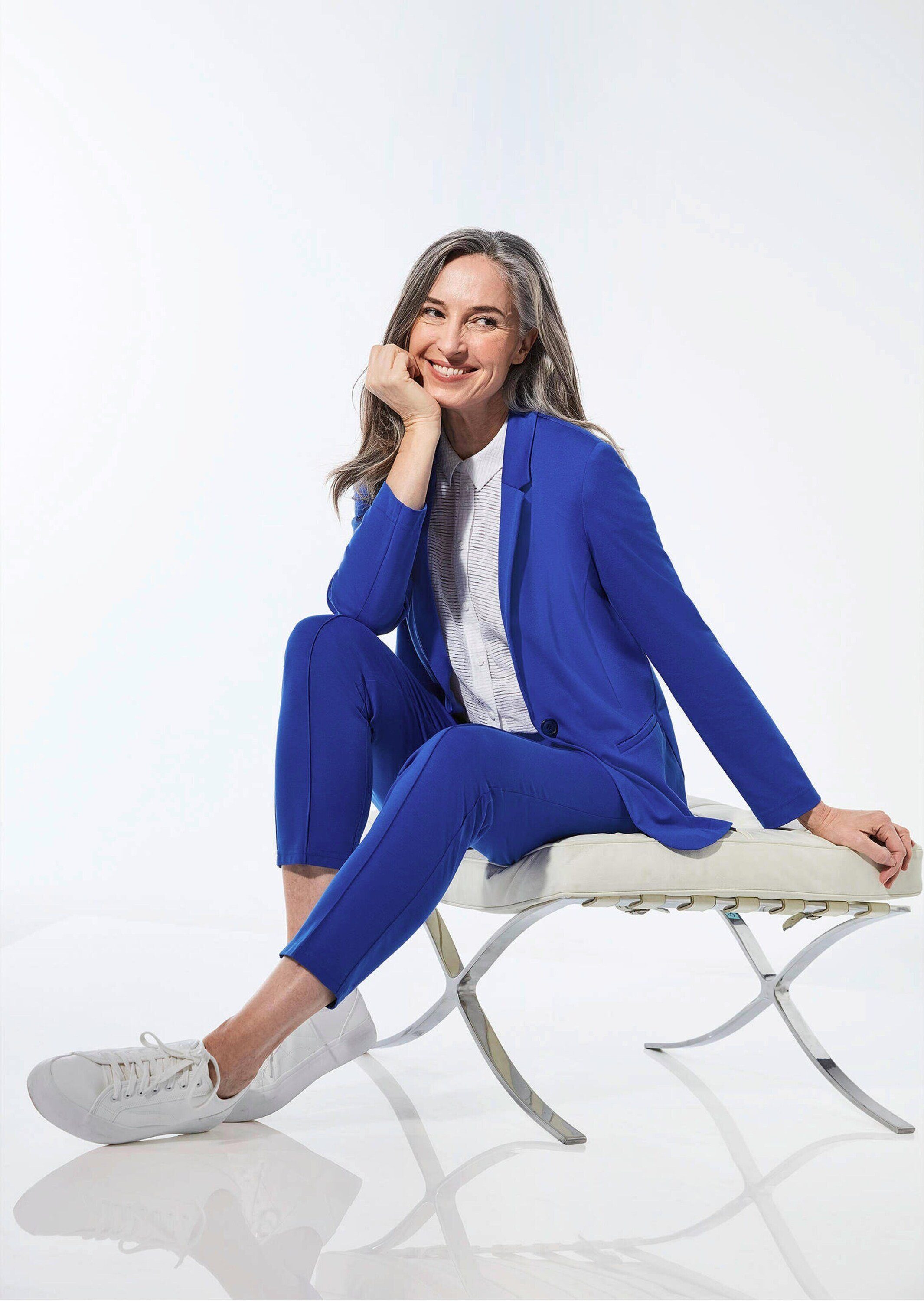 GOLDNER Jerseyblazer Damenblazer mit Reverskragen und Paspeltaschen Knitterfreie Businessjacke in Uni – Bild 4 von 5