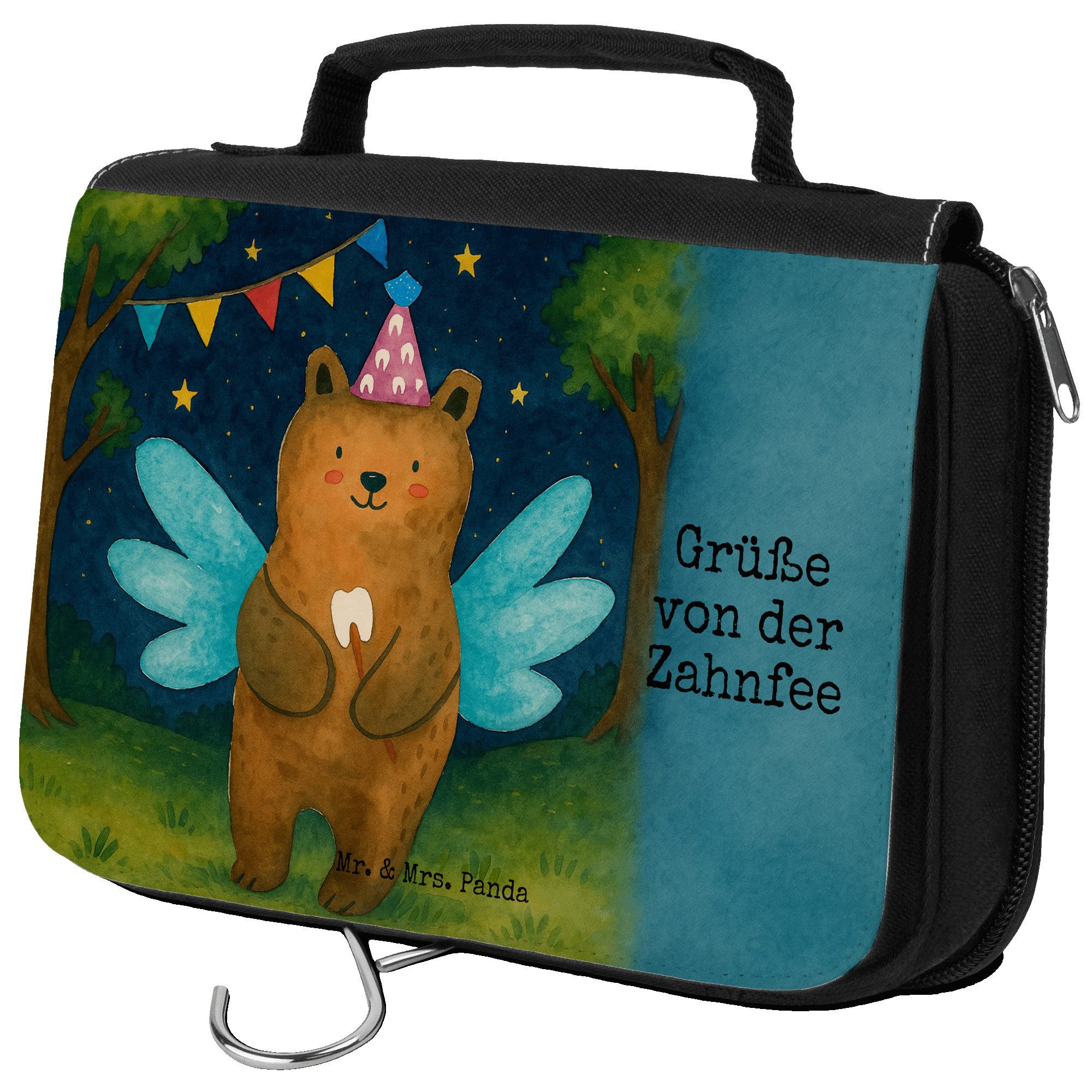 Kulturbeutel Bär Zahnfee Design, kosmetiktäschchen, Weiß, Erster Zahn, Fee, Kultur