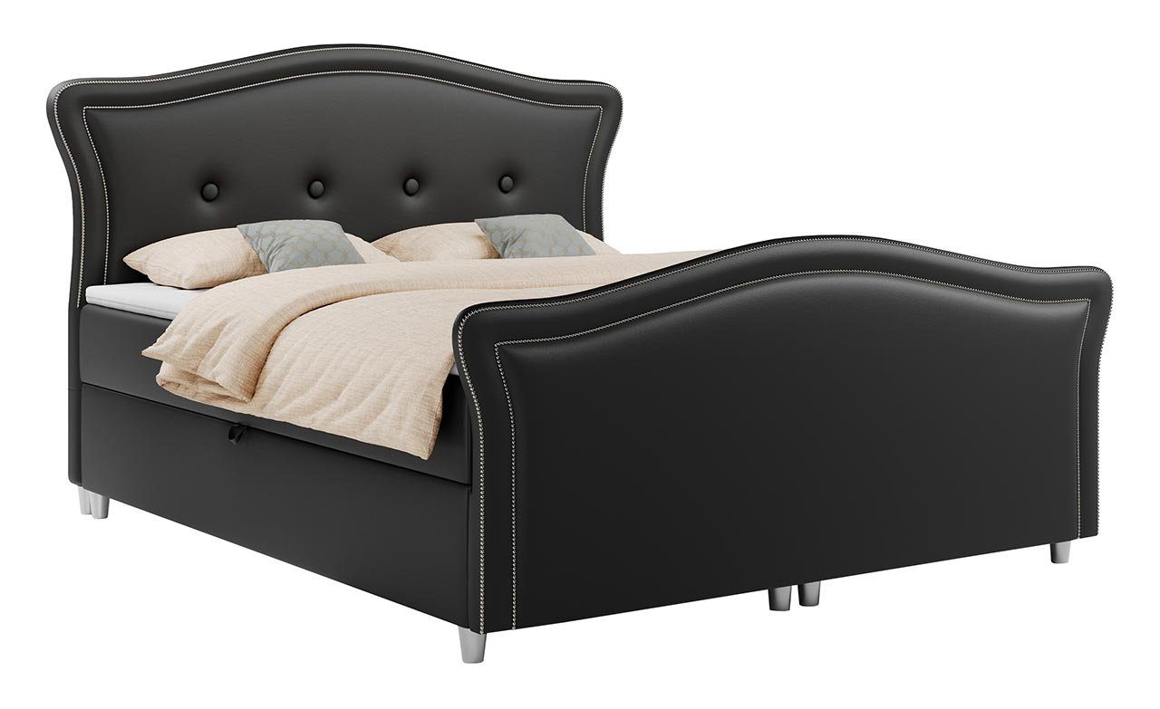 MÖBEL Boxspringbett MKS Glamour-Stil, Multipocket-Matratze mit LUX, Doppelbett AGAT