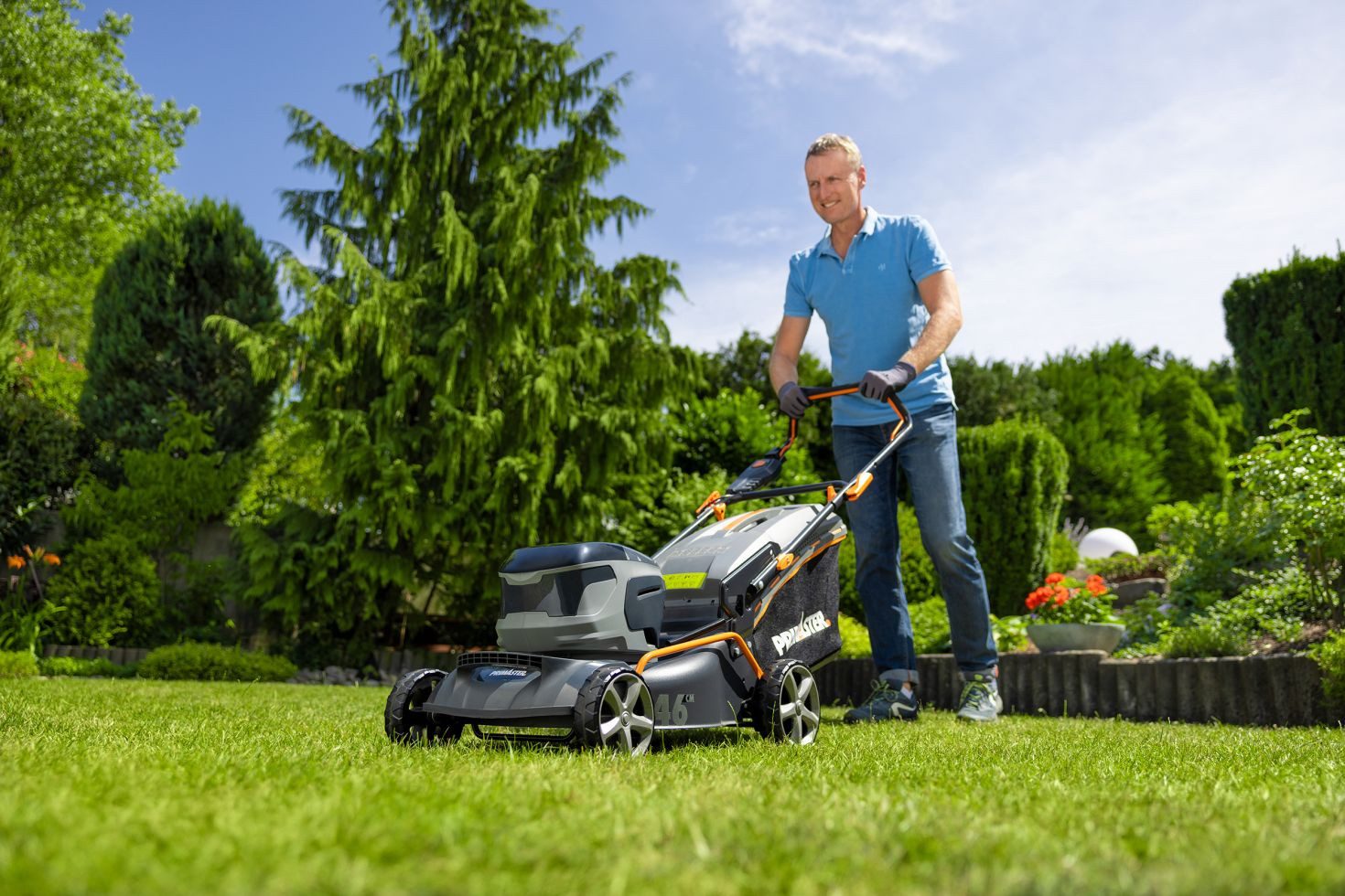 Primaster Akkurasenmäher Primaster Akku-Rasenmäher PMARM 4046S 40 V 46 cm, Mit Akku + Ladegerät