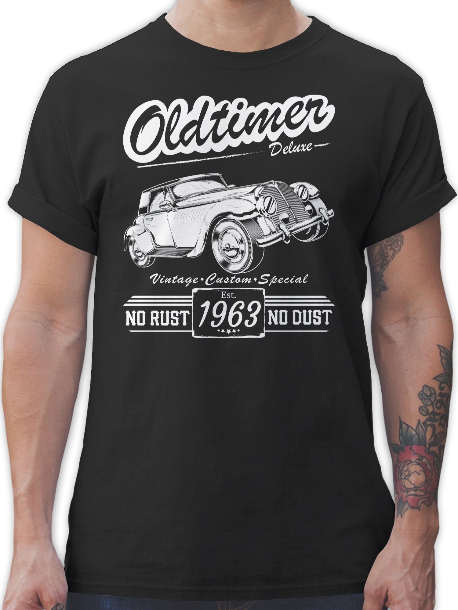 Shirtracer T-Shirt Sechzig Oldtimer Baujahr 1963 60. Geburtstag 1 Schwarz