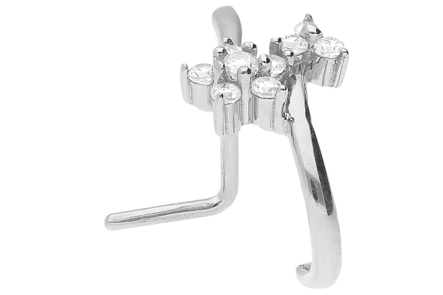 PIERCINGLINE Nasenpiercing Chirurgenstahl Nasenstecker KRISTALLBLUME (Nasenstecker, 1-tlg)