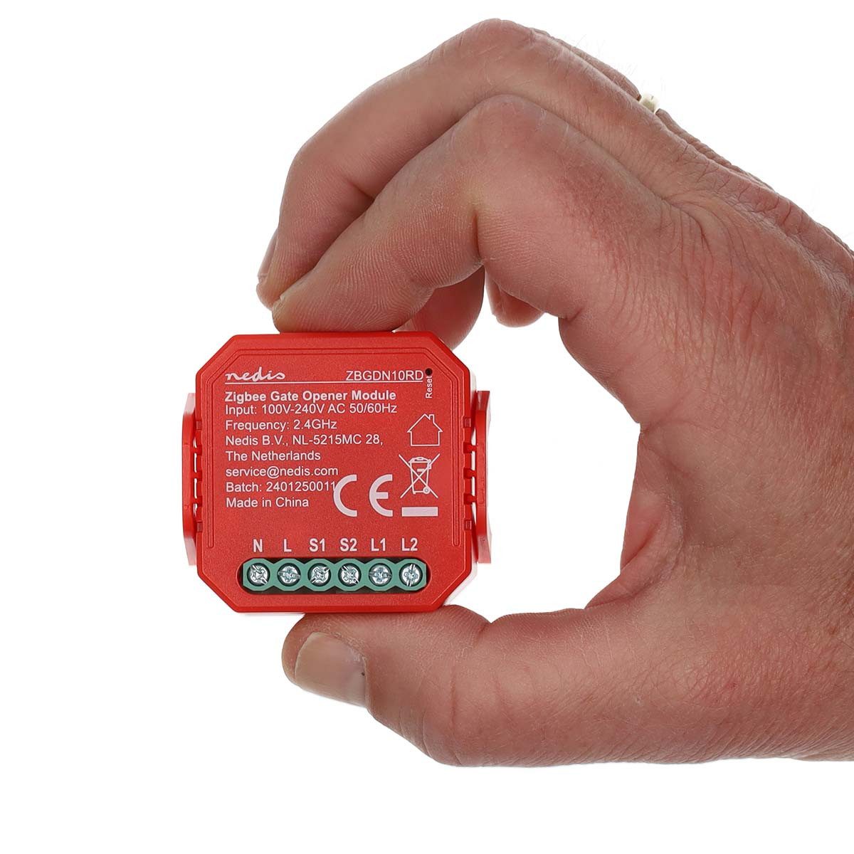 Nedis ZBGDN10RD Smarter Lichtschalter, Zigbee, App-Steuerung, Benachrichtigungen für mehr Sicherheit