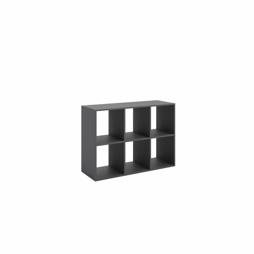 KOBI S.C. Bücherregal Loni Bücherregal 2x3 grau Regal 80x120x30 cm vertikal oder horizontal