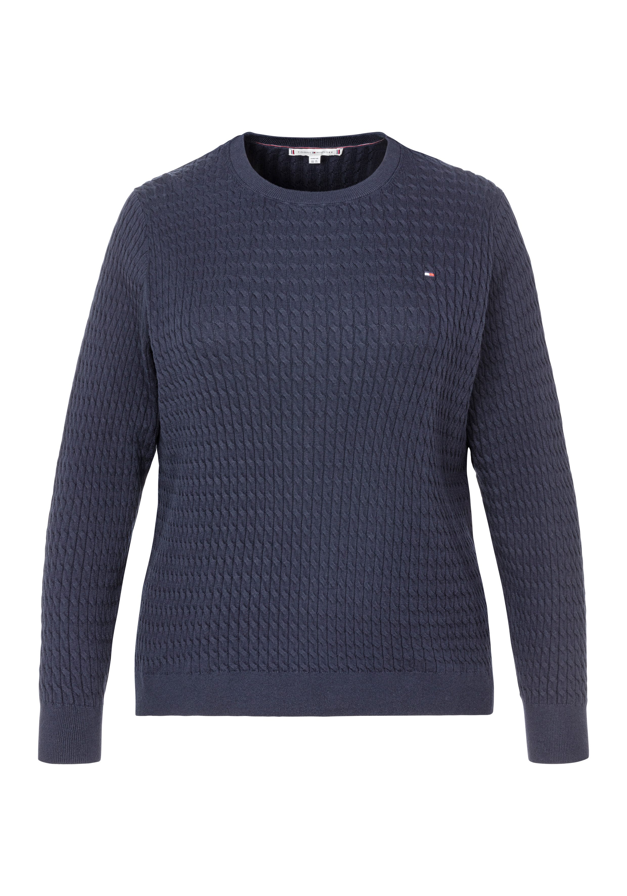 Tommy Hilfiger Curve Rundhalspullover CRV CO CABLE C-NK LS SWEATER in Große günstig online kaufen