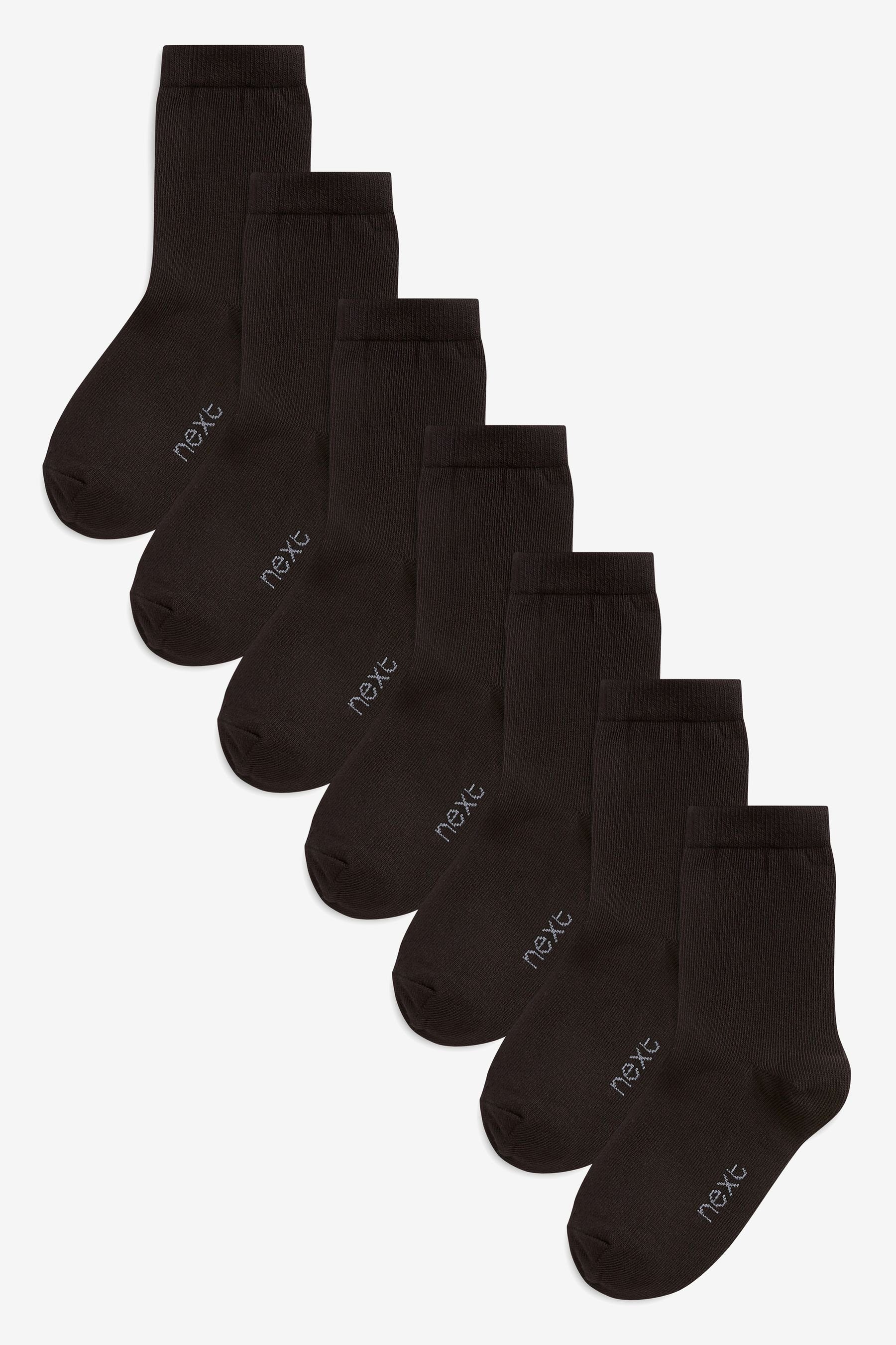Next Socken Kurzsocken mit Baumwollanteil, hohem Black 7er-Pack (1-Paar)