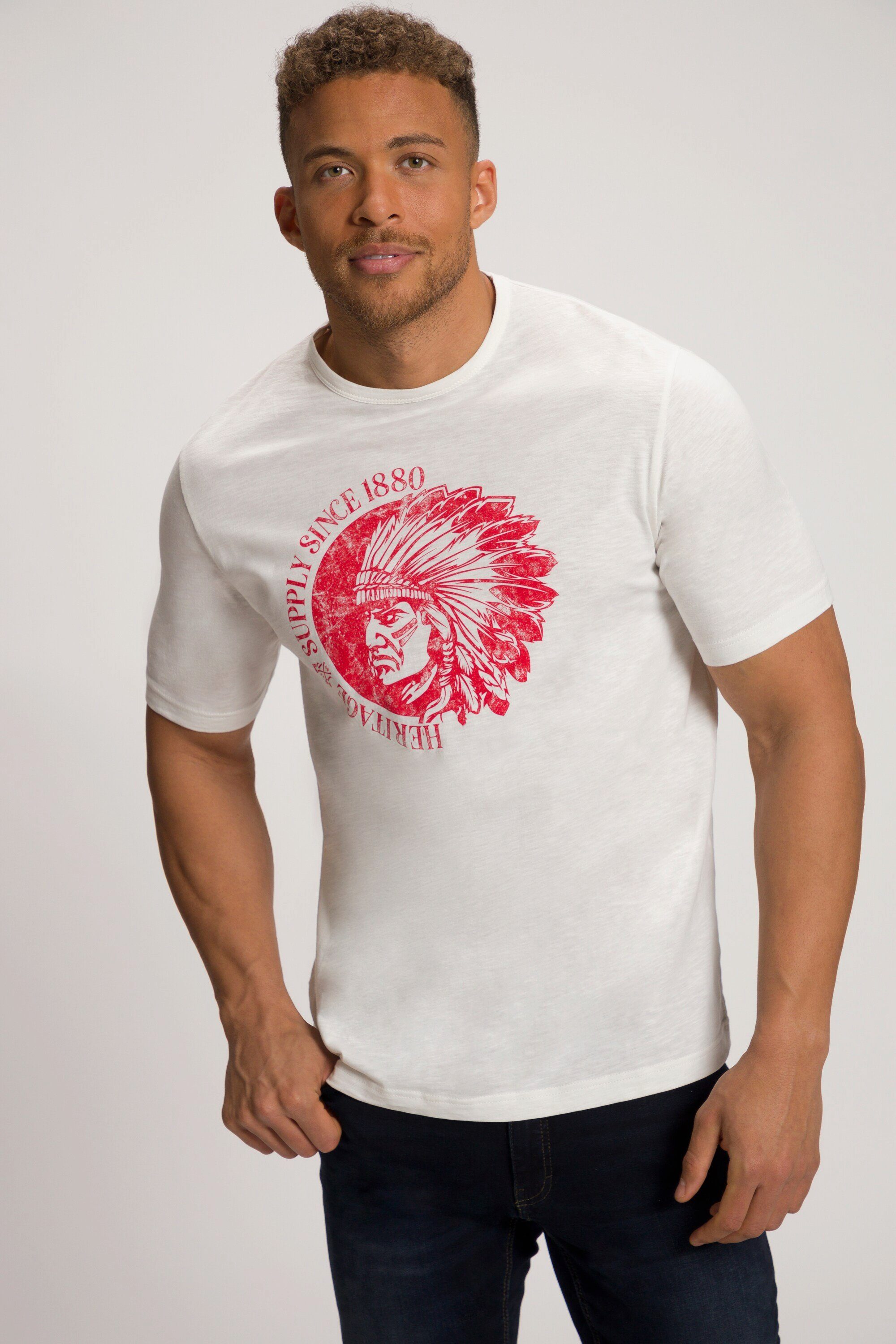 JP1880 T-Shirt T-Shirt Halbarm Native American Print
