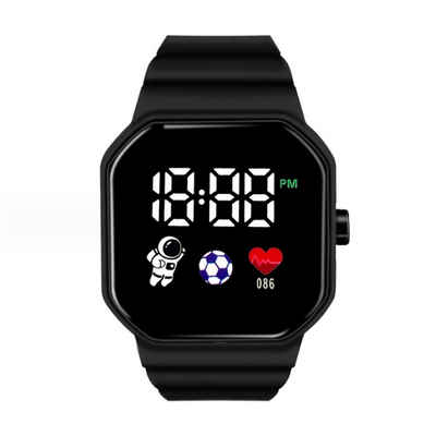 Diida Sportuhr Elektronische LED-Uhr,Silikonarmband,elektronische Sportuhr, Elektronische Uhr mit Zeit-,Kalender- und Stoppuhrfunktionen
