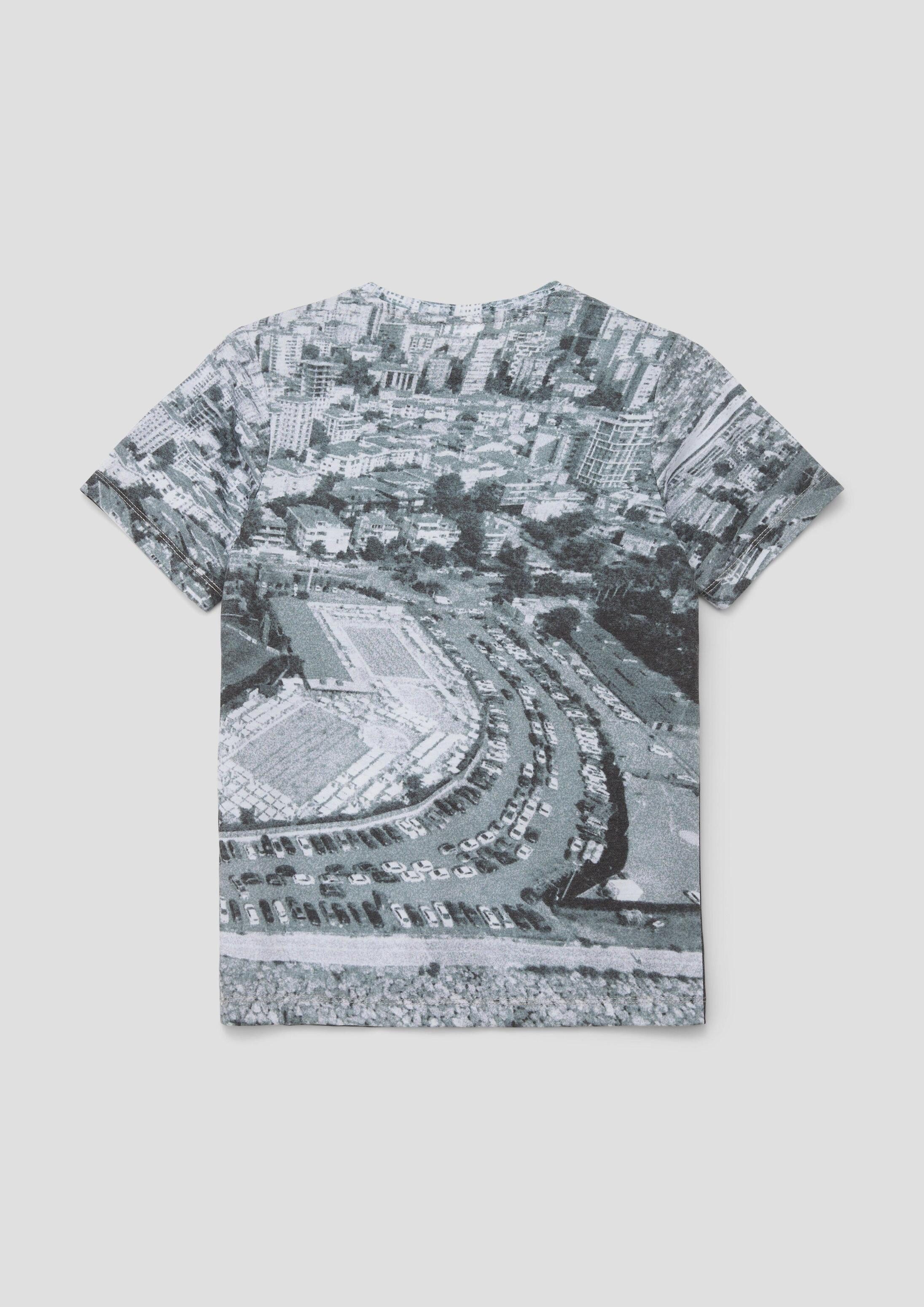 s.Oliver Kurzarmshirt T-Shirt T-Shirt mit All-over-Print