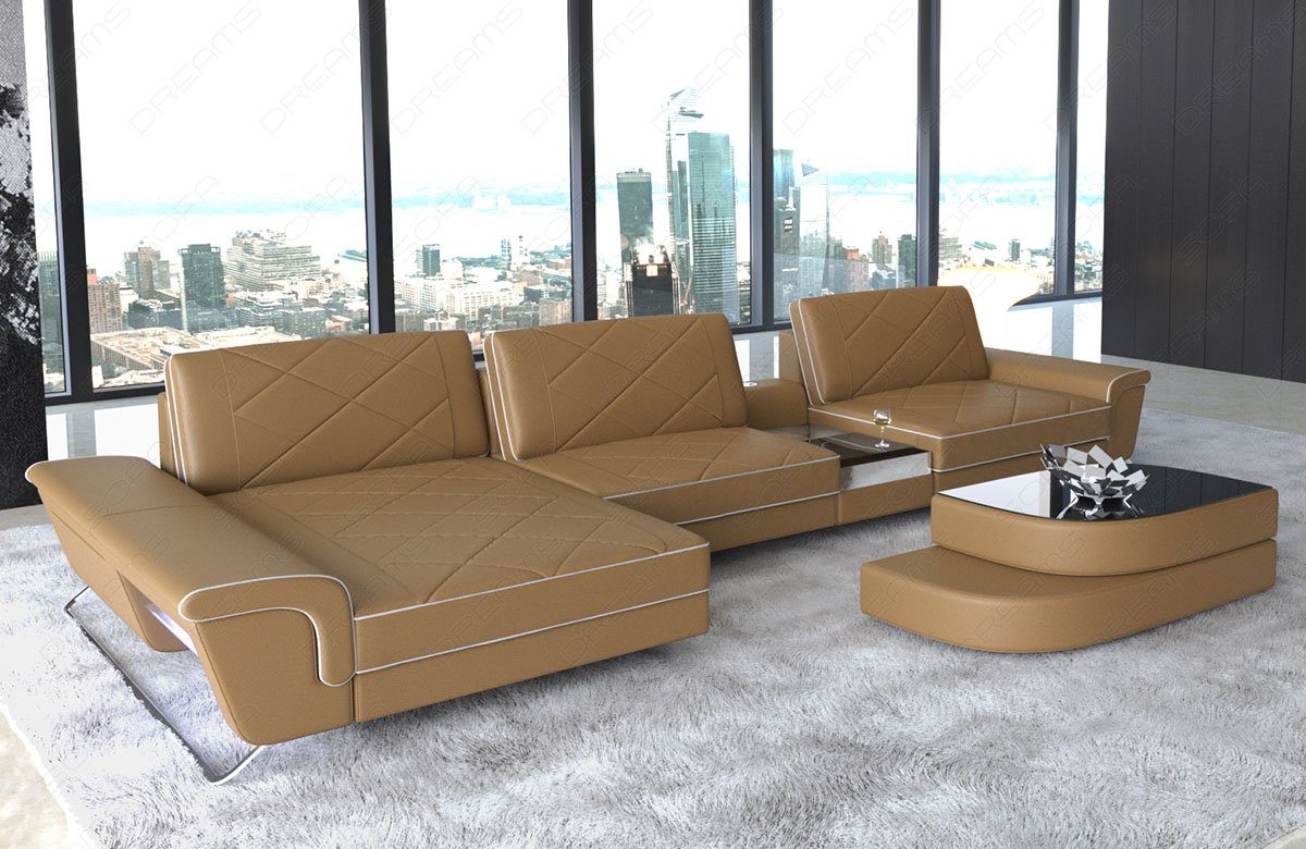 Sofa Dreams Ecksofa »Bari«, L Form Ledersofa mit LED, verstellbare  Rückenlehnen, Designersofa online kaufen | OTTO