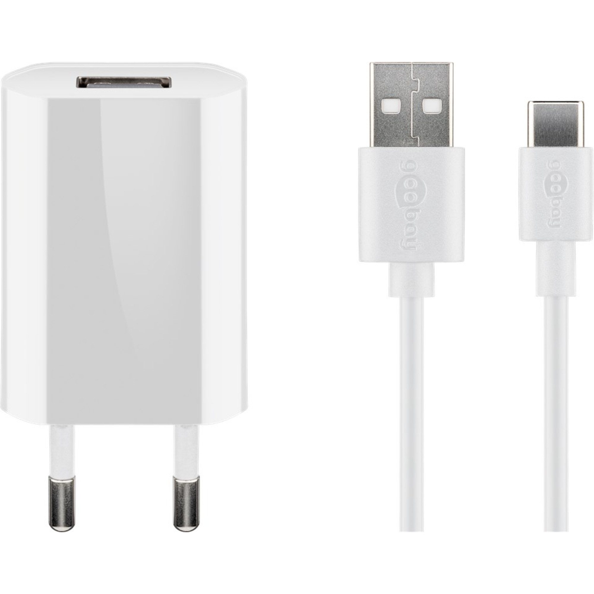 goobay USB-C Ladeset 5 Watt, Ladegerät, (1 Meter Netzteil