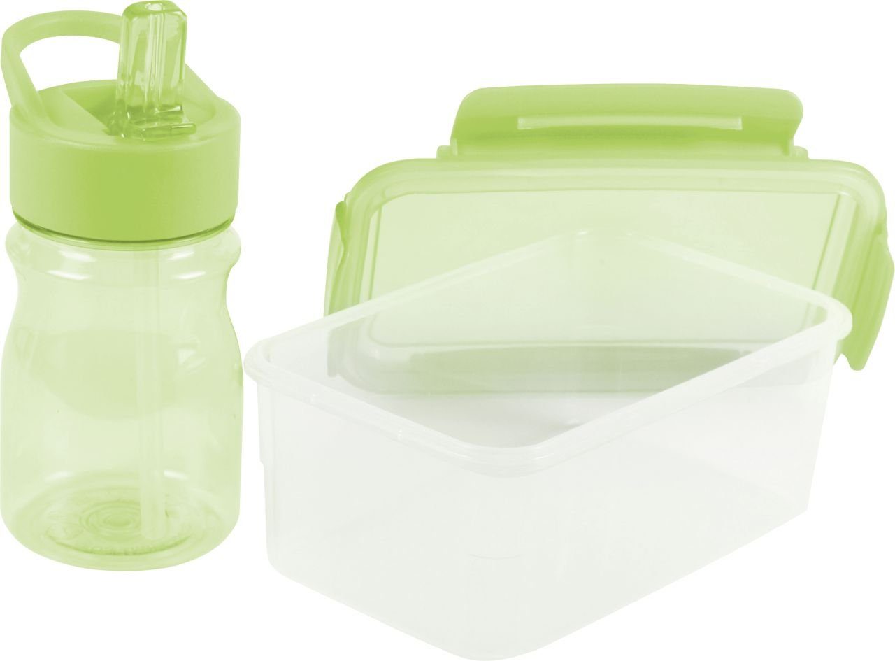 Brotdose Lunchboxen-Set Trinkflasche, Line Trend Kunststoff Chill Vorratsdose mit