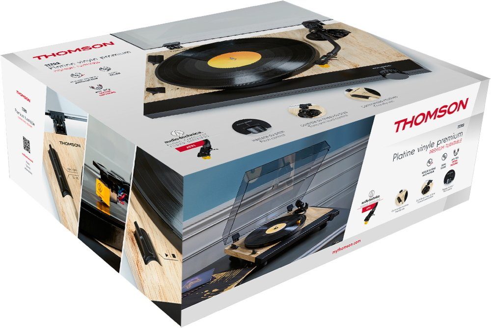 Thomson TT702 Plattenspieler Premium schwarz TH386790 AT91-Phono-Tonabnehmer