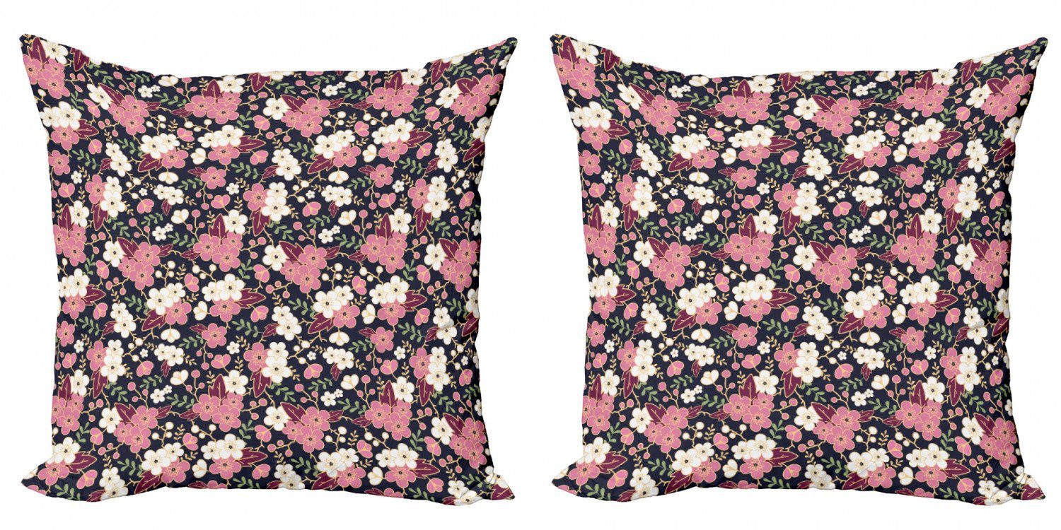 Kissenbezüge Accent (2 Nachtgarten Sakura Stück), Modern japanisch Doppelseitiger Abakuhaus Digitaldruck,