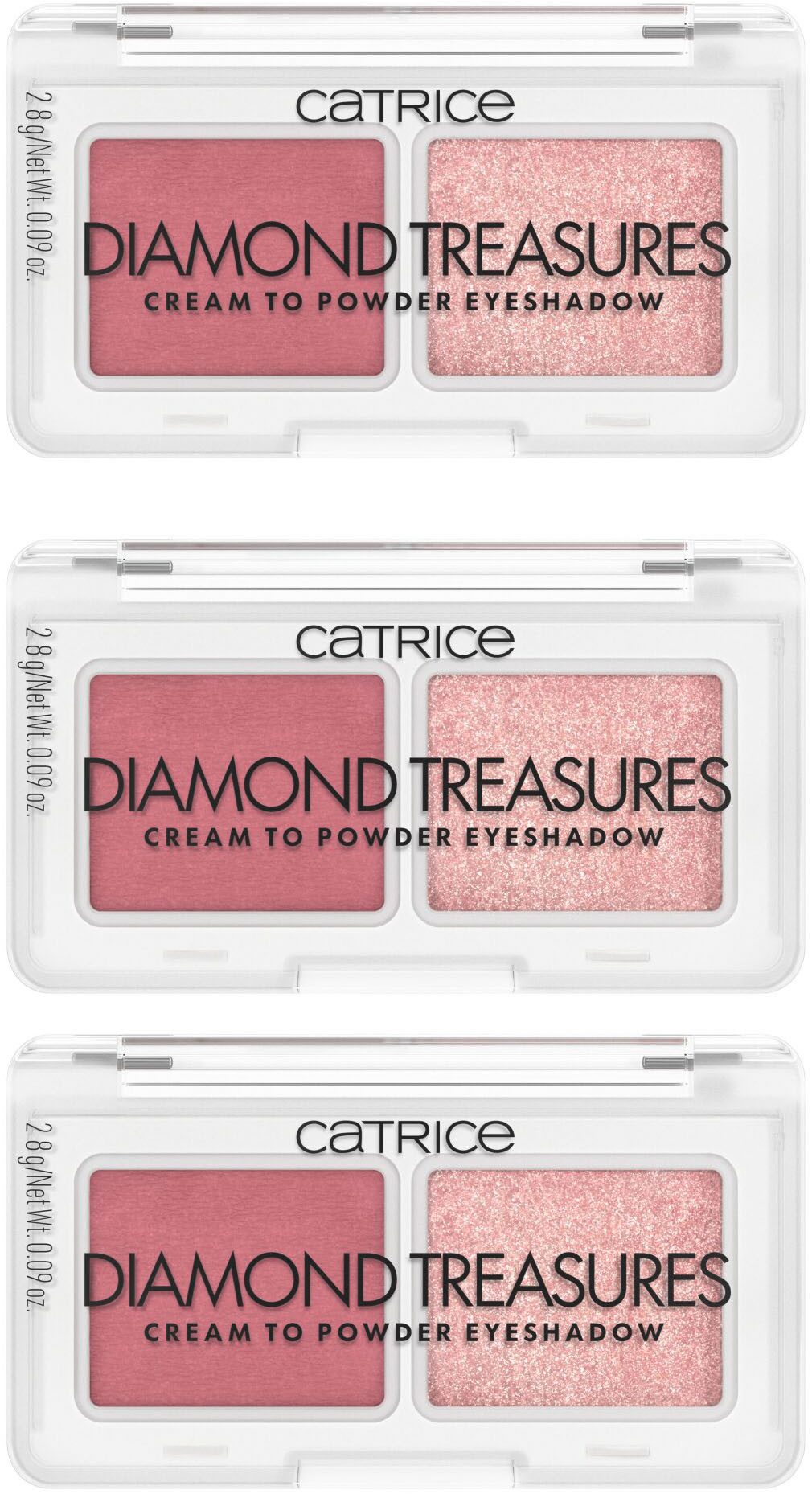 Catrice Lidschatten-Palette Diamond Treasures Cream to Powder Eyeshadow, 3-tlg., Farbton 020 Fairy Dust: Ideal für zauberhafte und Augen-Make-ups