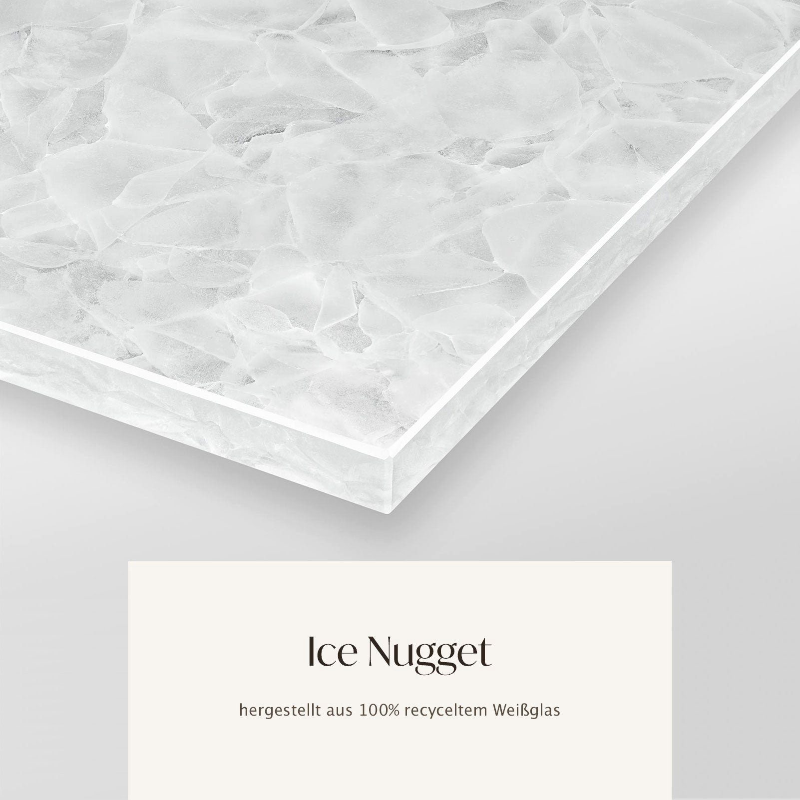 Käseplatte GRONINGEN Glaskeramik, Dekotablett GLASKERAMIK, mit MAGNA 30x20x2cm Nugget Atelier Ice eckig,