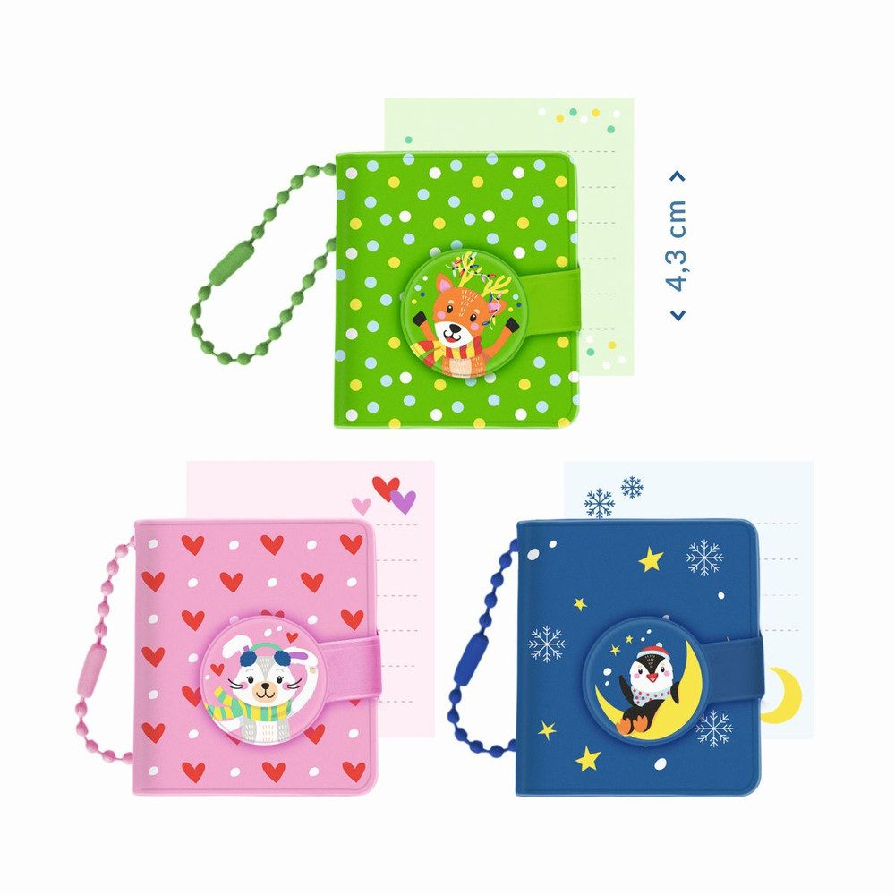 Trendhaus Schulheft Mini Notizbuch - mit Anhänger - 1 Stück