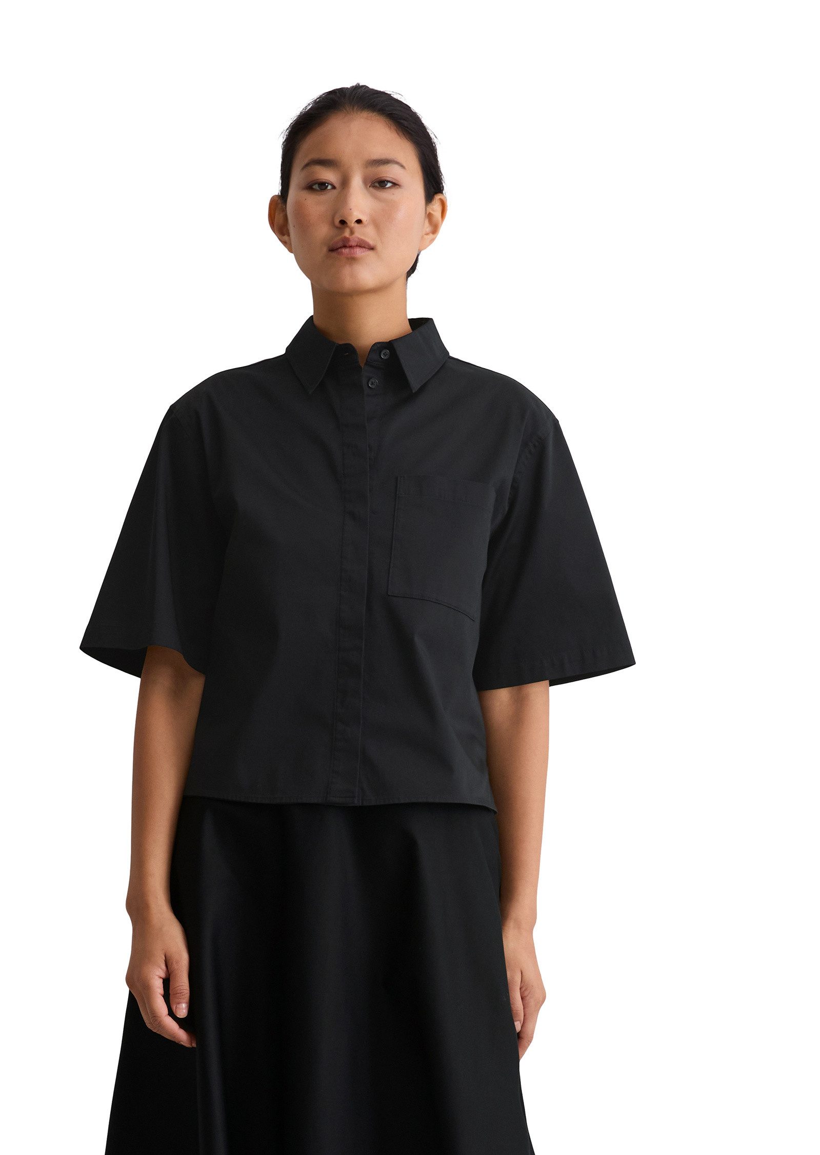 Marc O'Polo Kurzarmbluse aus Organic Cotton-Mix