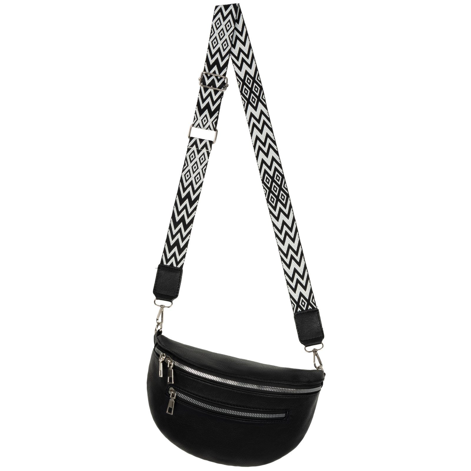 EAAKIE Gürteltasche Bauchtasche Umhängetasche Crossbody-Bag Kunstleder Italy-Design, als Schultertasche, CrossOver, Umhängetasche tragbar