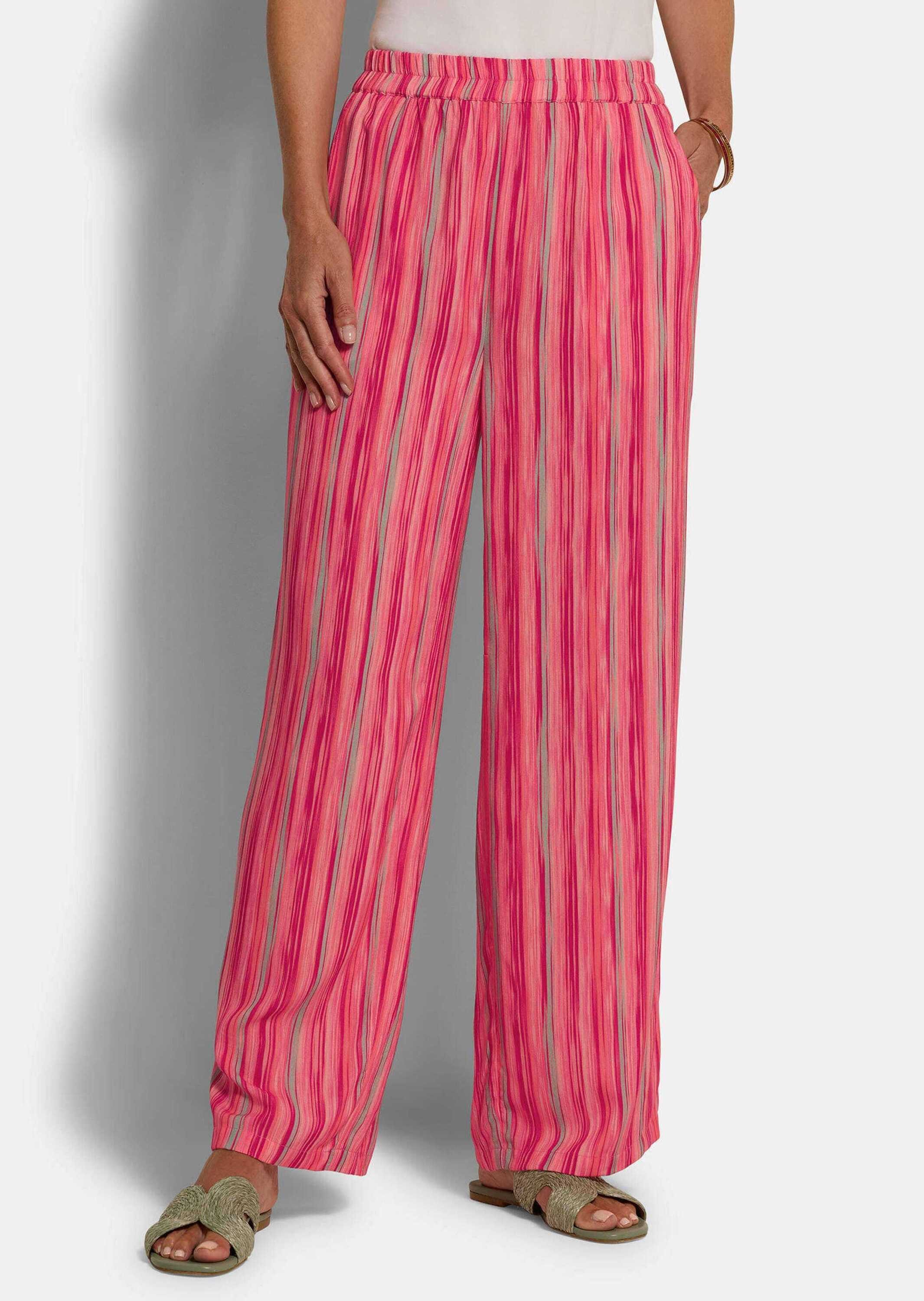 Stoffhose Kurzgröße: Viskosehose mit Streifen-Muster