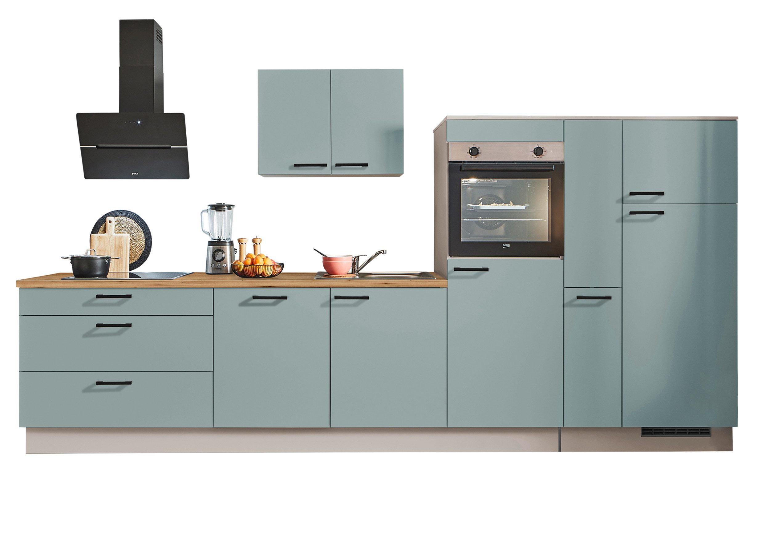 pino Küchenzeile Warde, individuell anpassbar, gratis Küchenplanung mit Profis, (Breite 340cm), vormontiert, wahlw. mit E-Geräten, Preis inkl. Lieferung