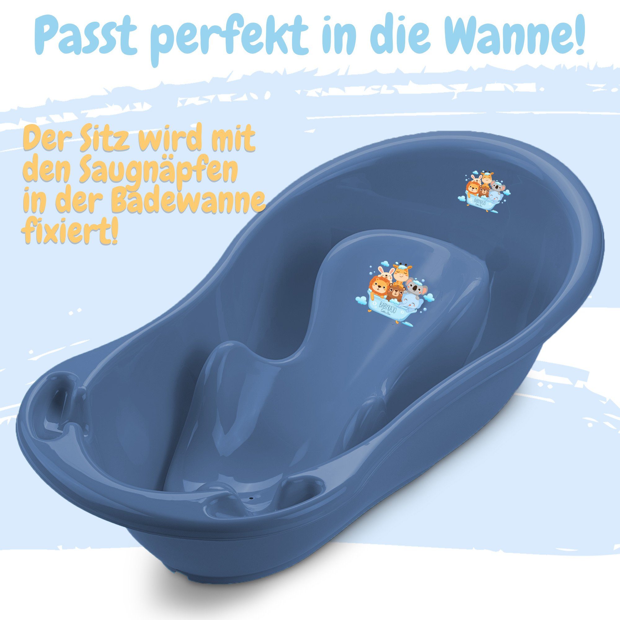 Babykajo Babybadewanne, (Komplett-Set, 2-tlg), Baby Wanne + Wanneneinsatz - TÜV Rheinland geprüft