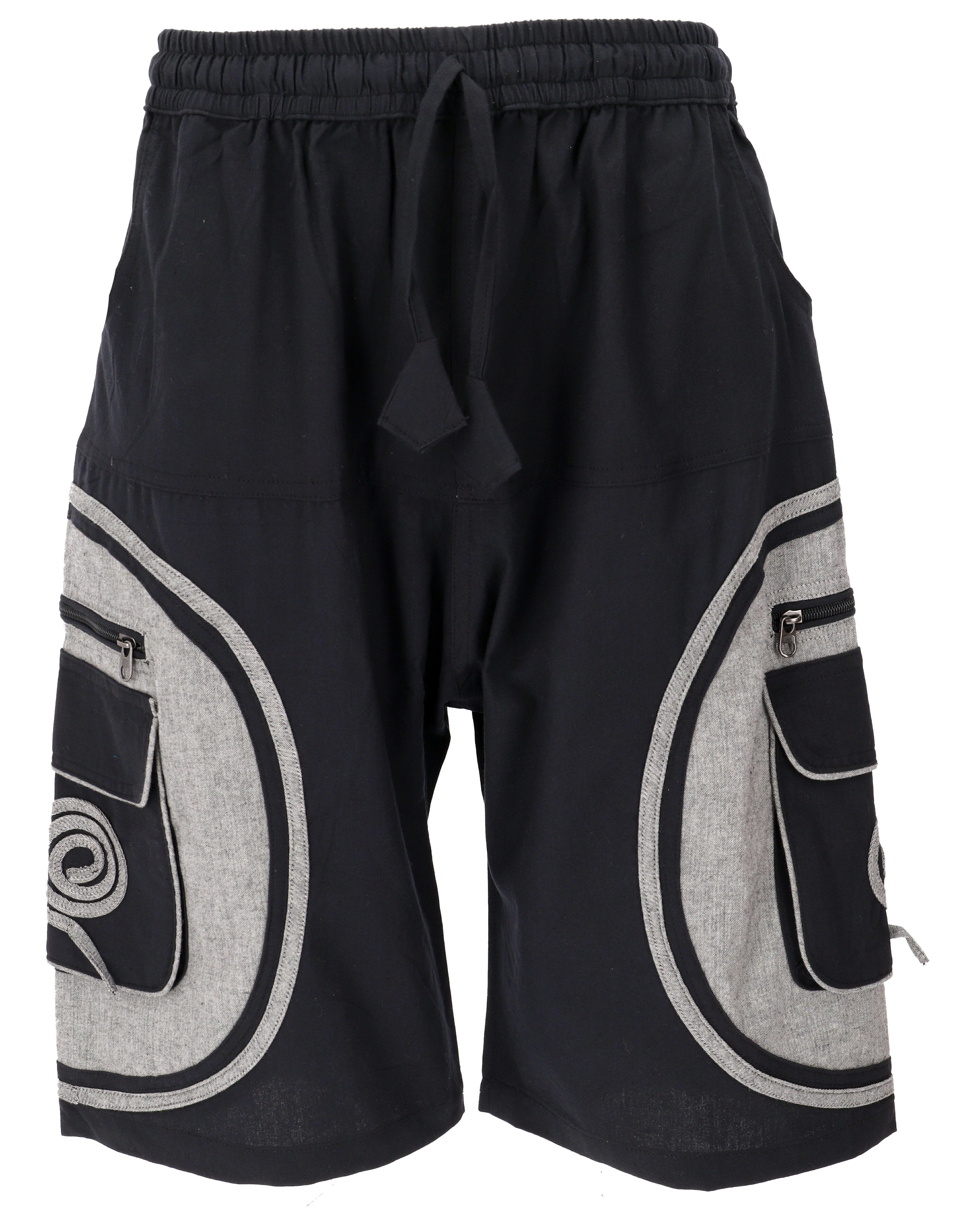 Guru-Shop Relaxhose Ethno Yogashorts im Goastyle, kurze Hose mit.. Hippie, Ethno Style, alternative Bekleidung