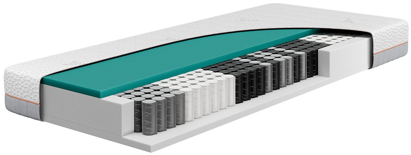 Taschenfederkernmatratze Taschenfederkern Matratze GELTEX® Next Horizon TFK 200, Beka®, 20 cm hoch, 3 cm GELTEX®-Auflage, 20 cm hoch, RG43, H2, H3 & H4, 90x200 cm & mehr