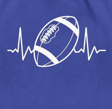 Shirtracer Turnbeutel Football Herzschlag - weiß, American Football NFL