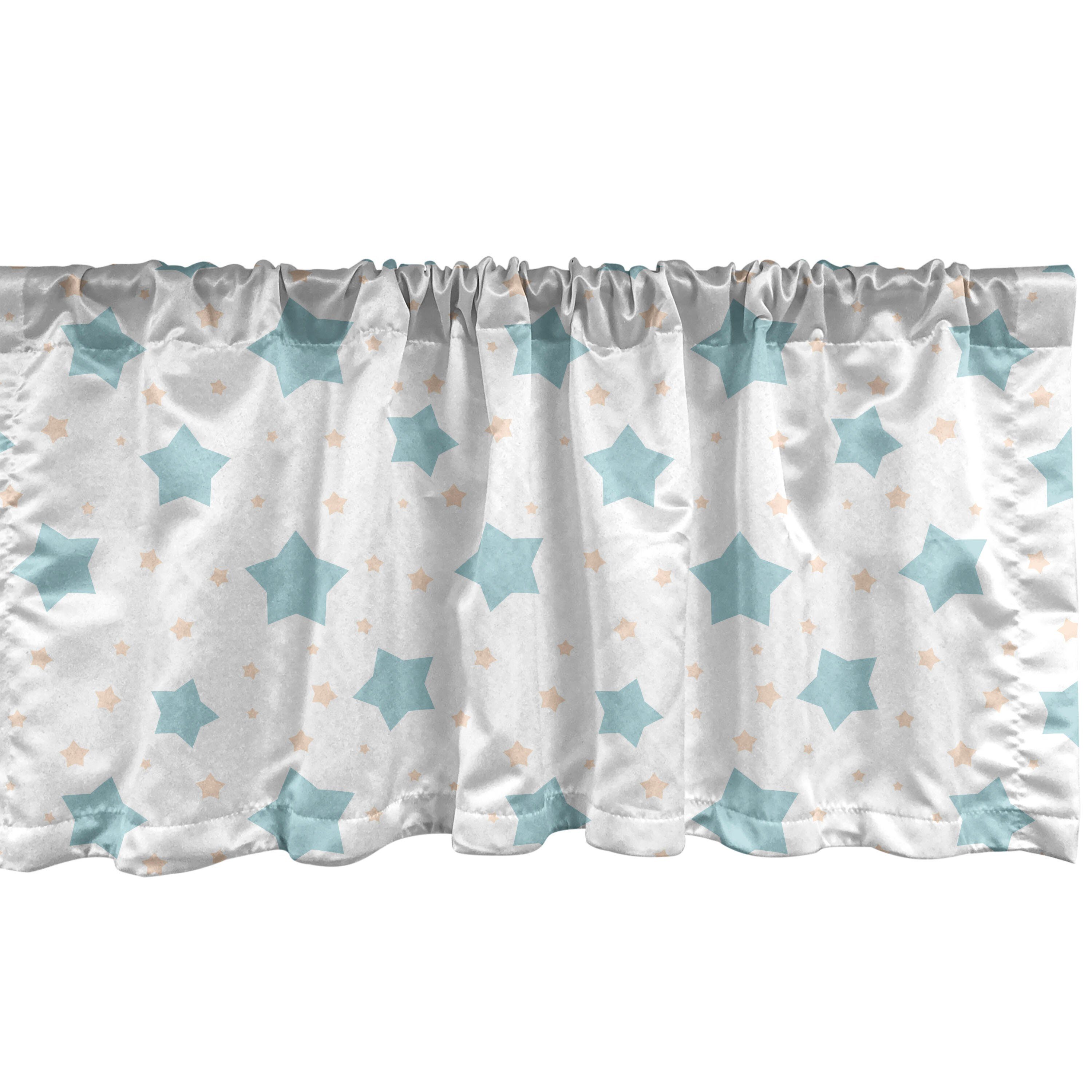 Scheibengardine Vorhang Volant für Küche Schlafzimmer Dekor mit Stangentasche, Abakuhaus, Microfaser, neutrale Farbe Weiche farbige Sterne