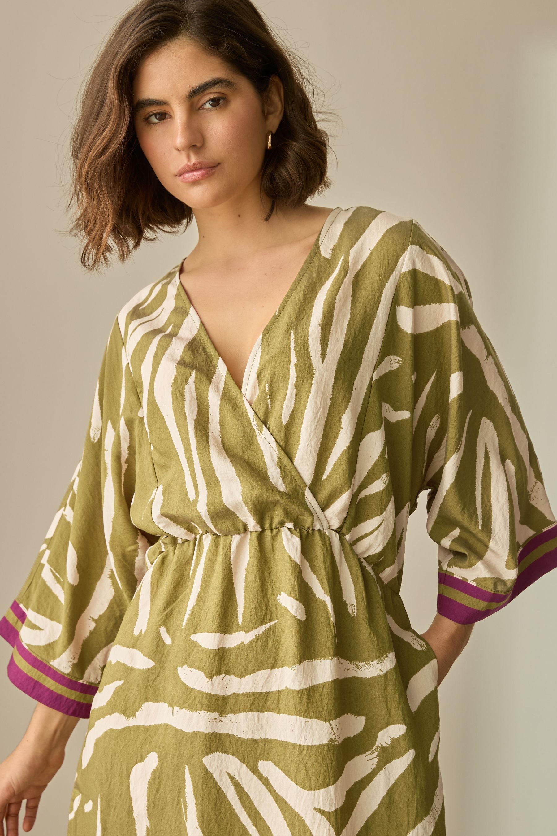 Next Maxi Dress Maxi Kaftan with V-Neck (1-piece)