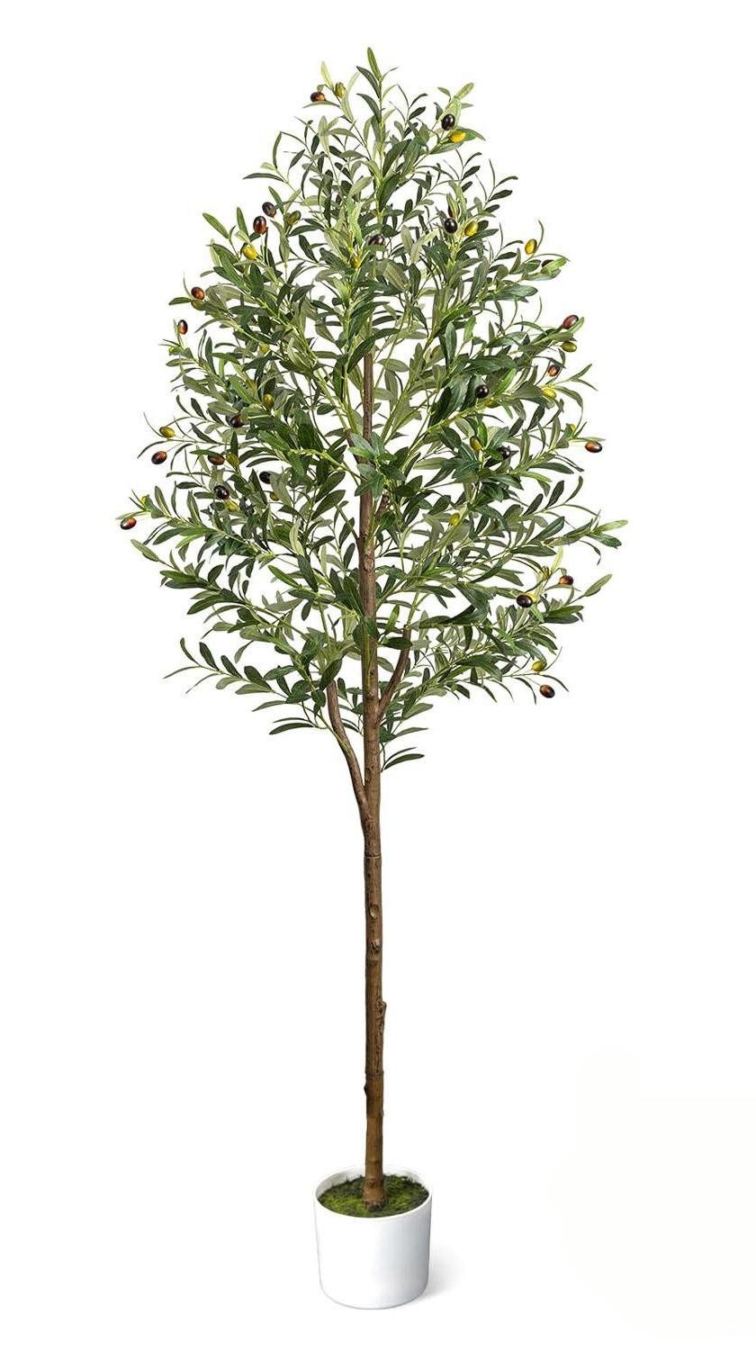 Kunstbaum Olivenbaum Künstlich 180cm - Großer Olivenbaum Künstliche Pflanze Olivenbaum Künstlich mit Olivenfrüchten– Große Künstliche …