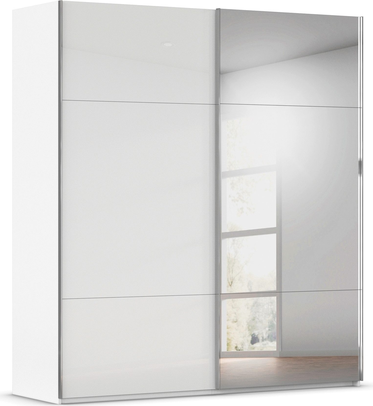 rauch Schwebetürenschrank Kleiderschrank Schrank Garderobe Schlafzimmerschrank CONTIDO (3 verschiedene Ausstattungen BASIC/CLASSIC/PREMIUM (inkl. SOFT-CLOSE) aus hochwertigem Material in 6 Breiten 2 Griff-Farben MADE IN GERMANY