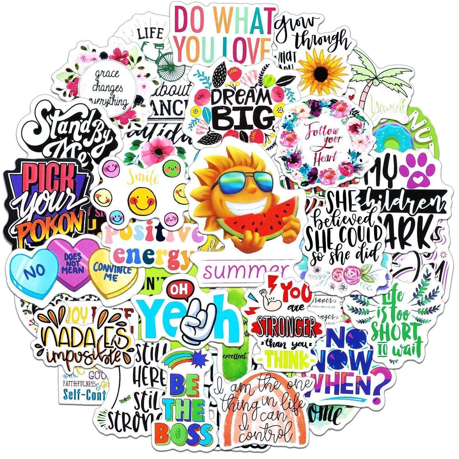 LuxusKollektion Aufkleber Sticker Sprüche 100 Stück Vinyl Scrapbooking Inspirierende Zitate