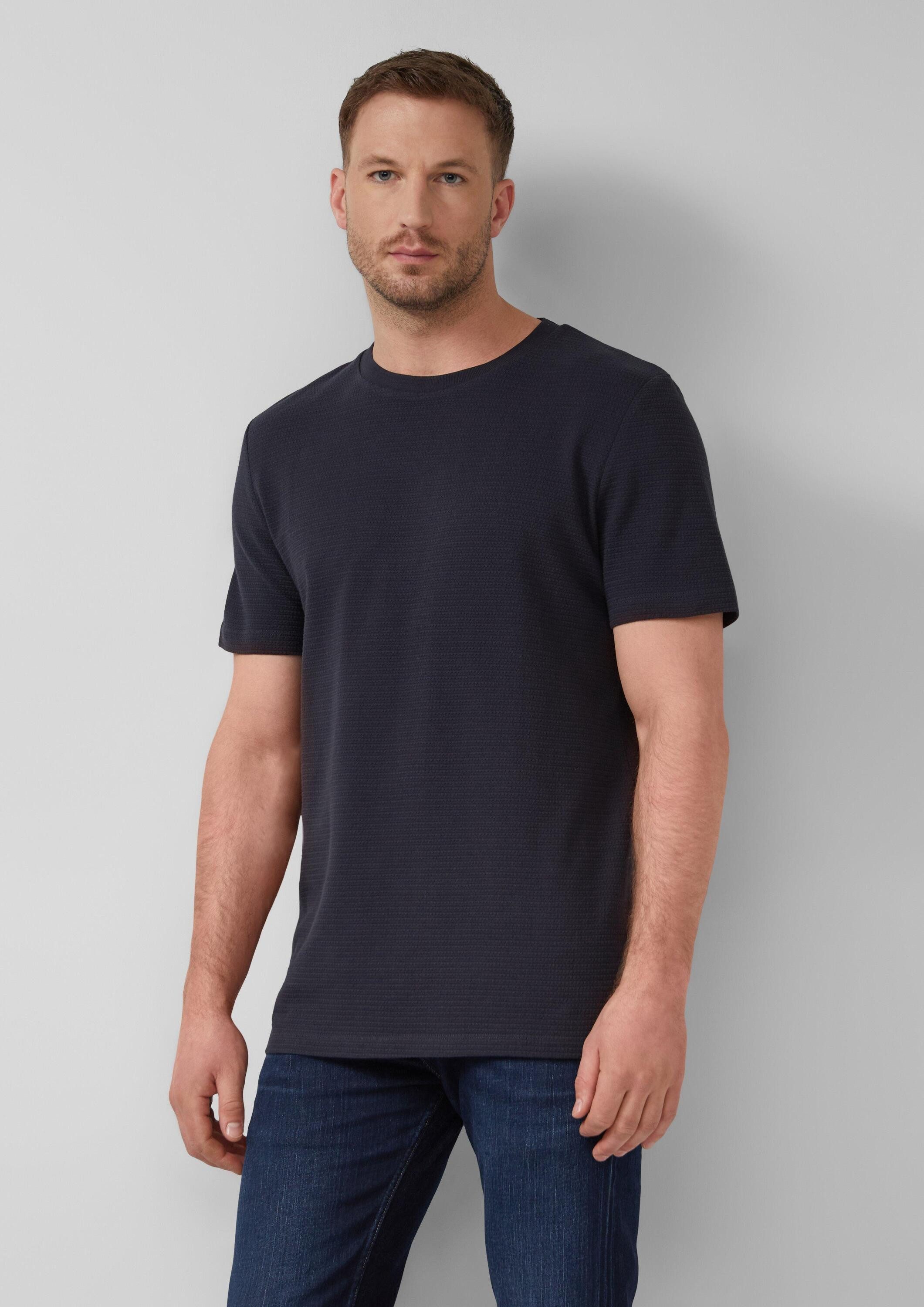 s.Oliver Kurzarmshirt T-Shirt T-Shirt aus strukturiertem Jersey