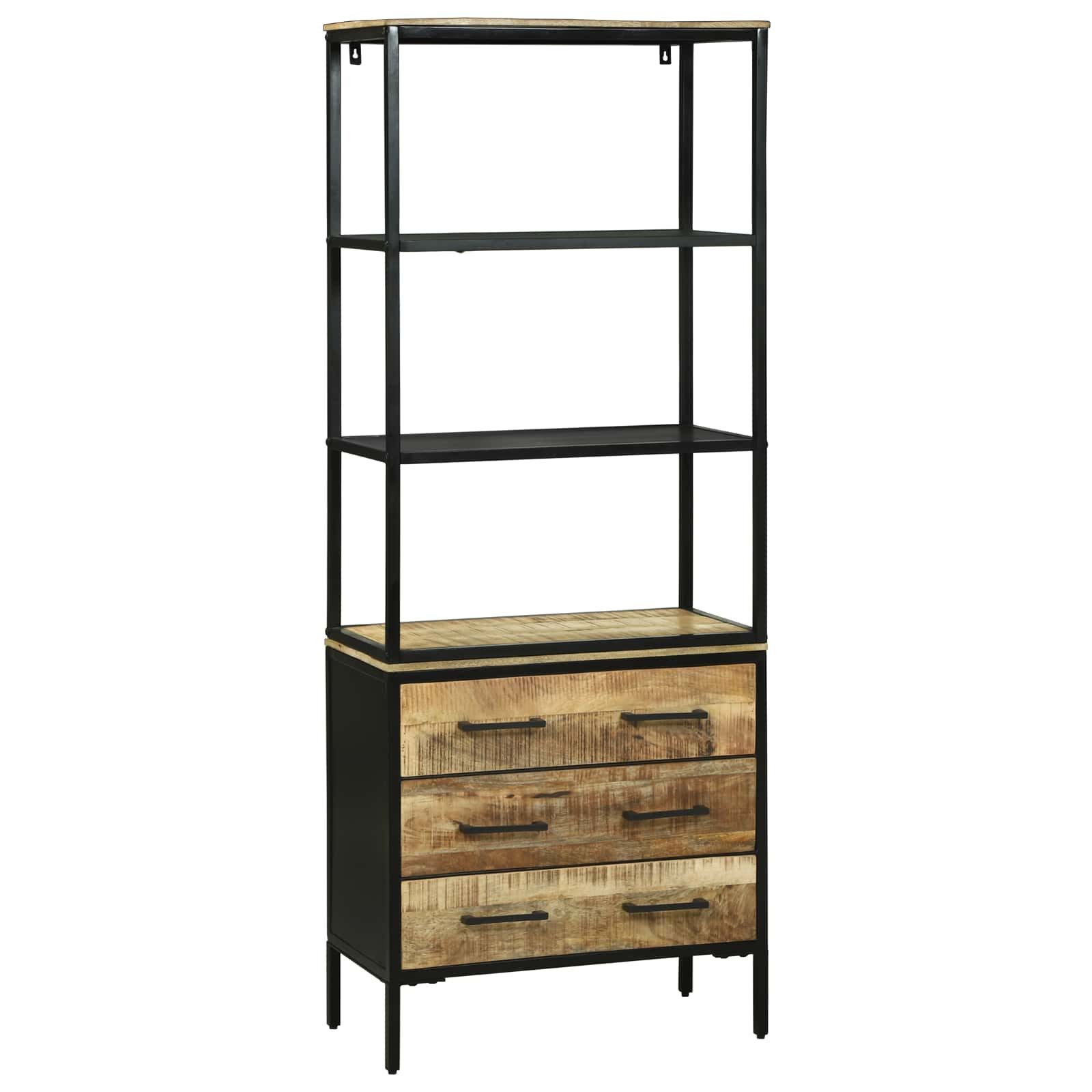 vidaXL Highboard Highboard Braun 70 x 35 x 180 cm Massivholz (1 St)