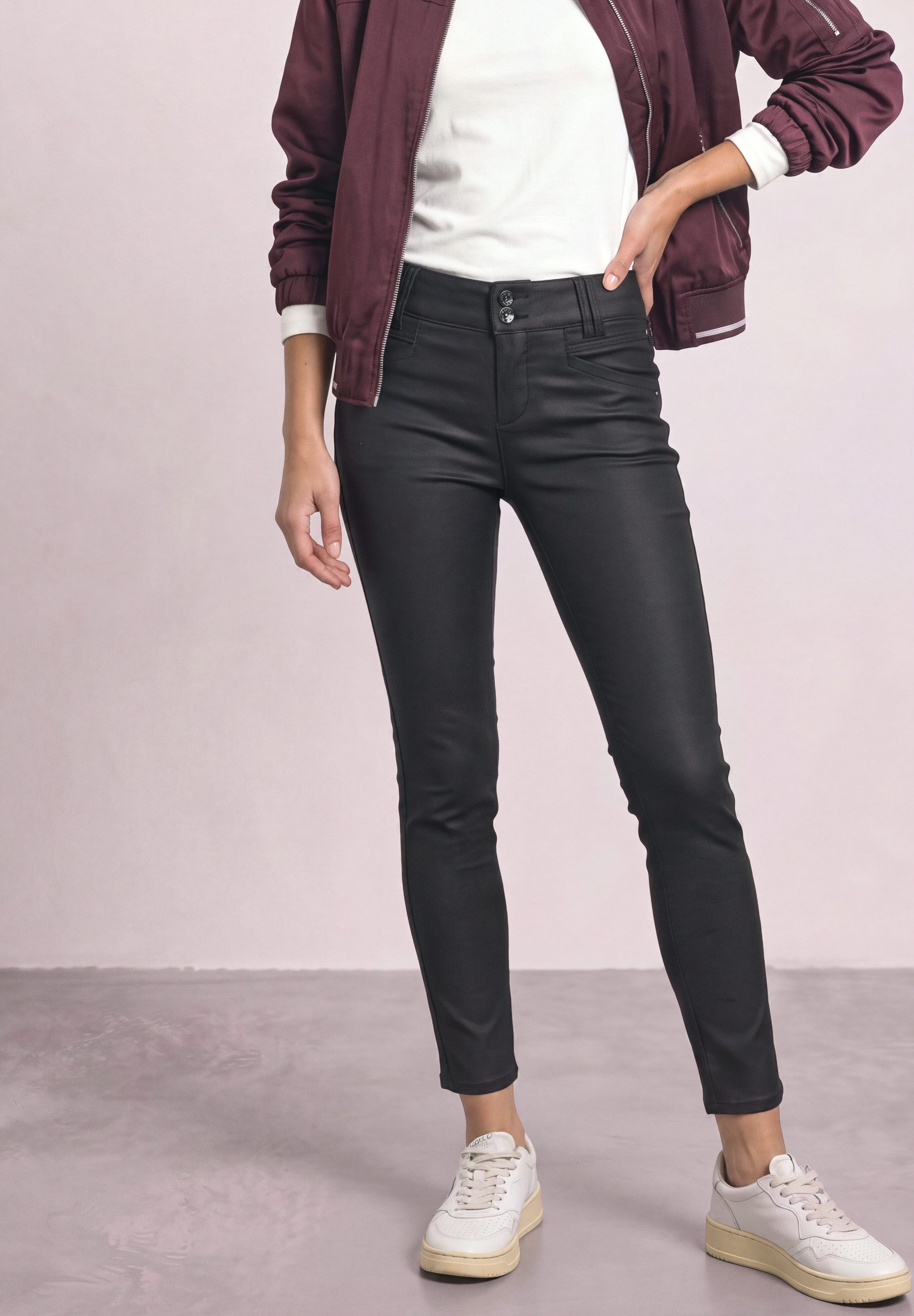 STREET ONE Stoffhose mit Coating