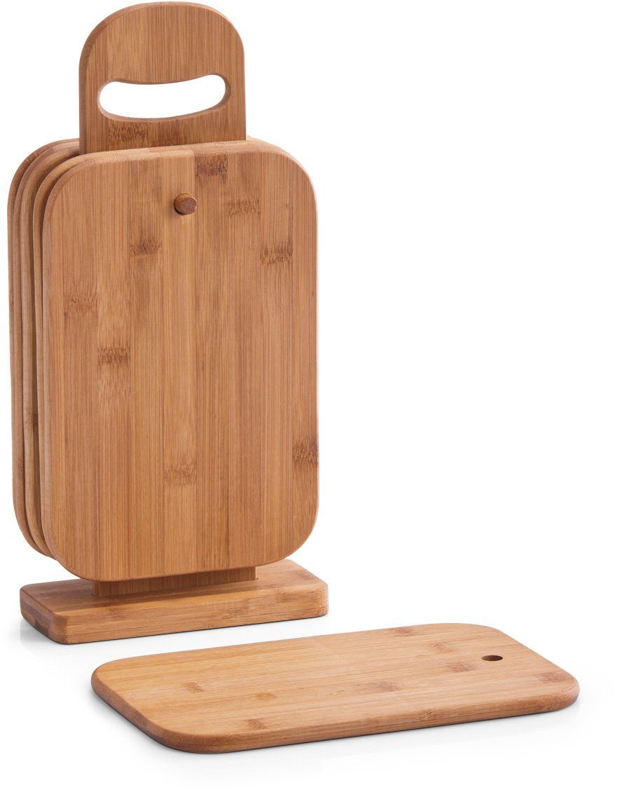 Zeller Present Frühstücksbrett Bamboo, Bambus, (Set, 7-St), Einhängbare Holzbrettchen