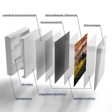 DEQORI Schlüsselkasten 'Toskana Panorama', Glas Schlüsselbox modern magnetisch beschreibbar