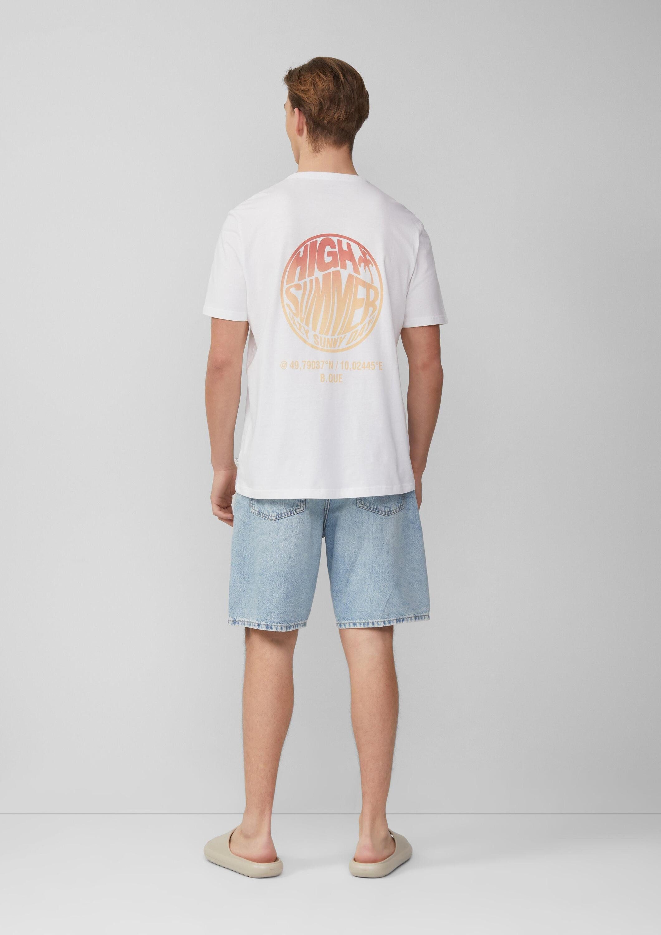 QS Kurzarmshirt T-Shirt T-Shirt mit Front- und Rückenprint