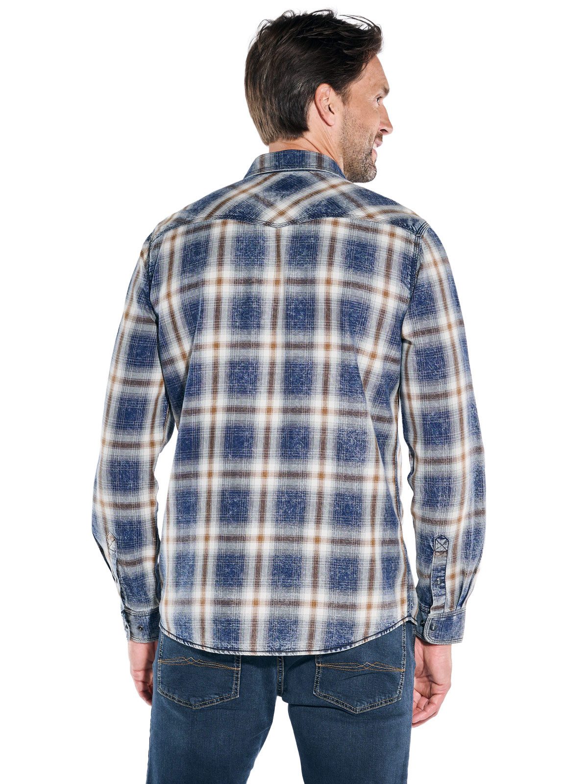 Engbers Langarmhemd engbers Herren Langarm-Hemd kariert, Braun günstig online kaufen