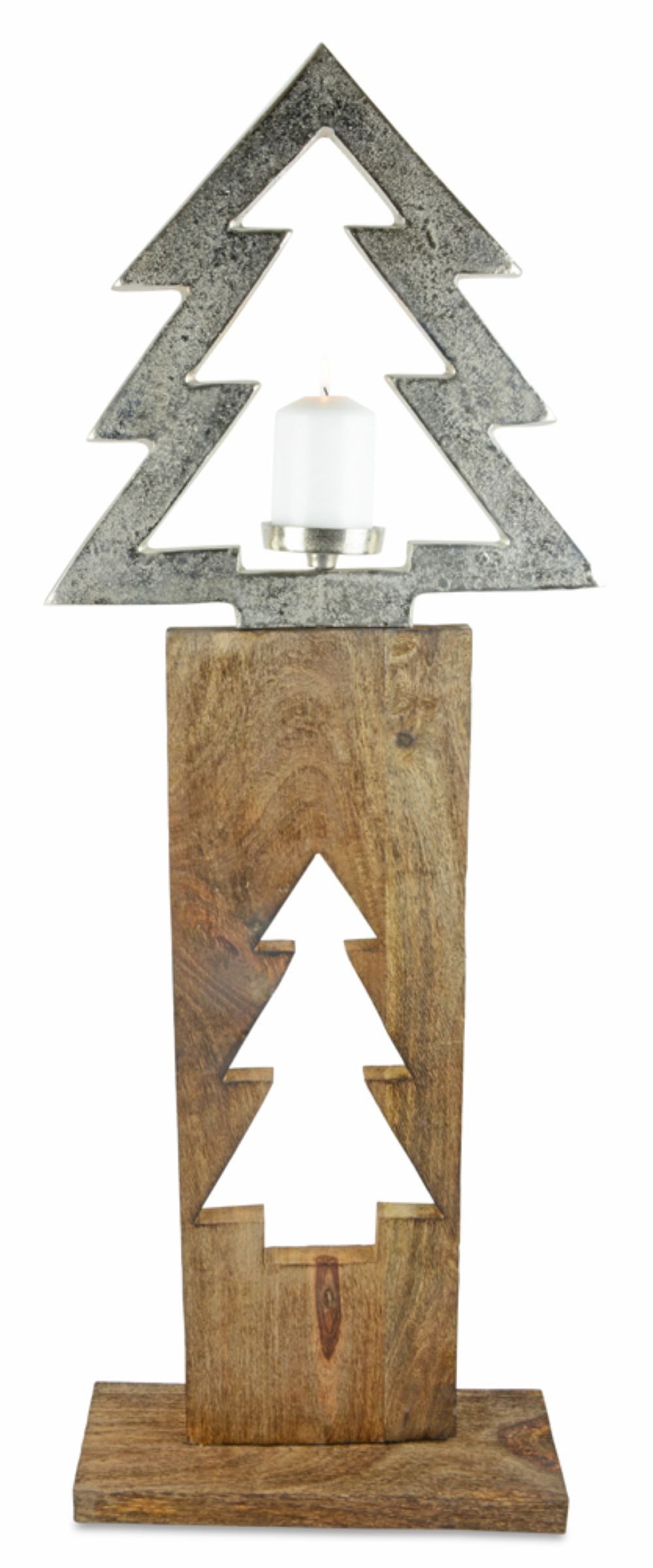 RIFFELMACHER & WEINBERGER Adventsleuchter XL Baumsäule mit Kerzenhalter - Natur 100x37cm