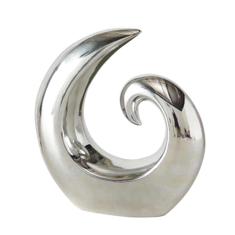 BOLTZE Dekoobjekt, Silber glänzend, aus Steingut, abstrakt | Deko-Objekte